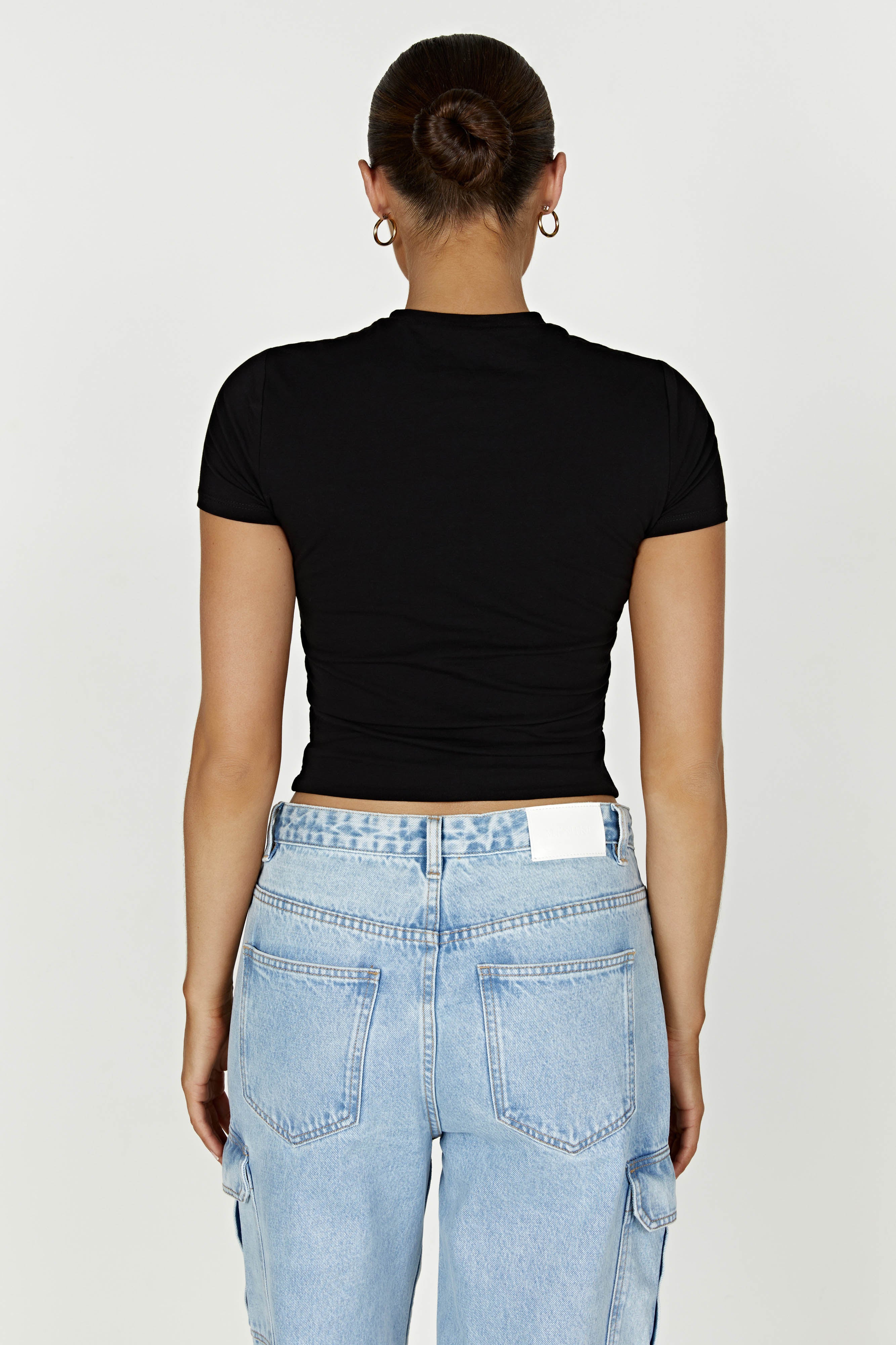 Jeanie Longline T-Shirt - Black