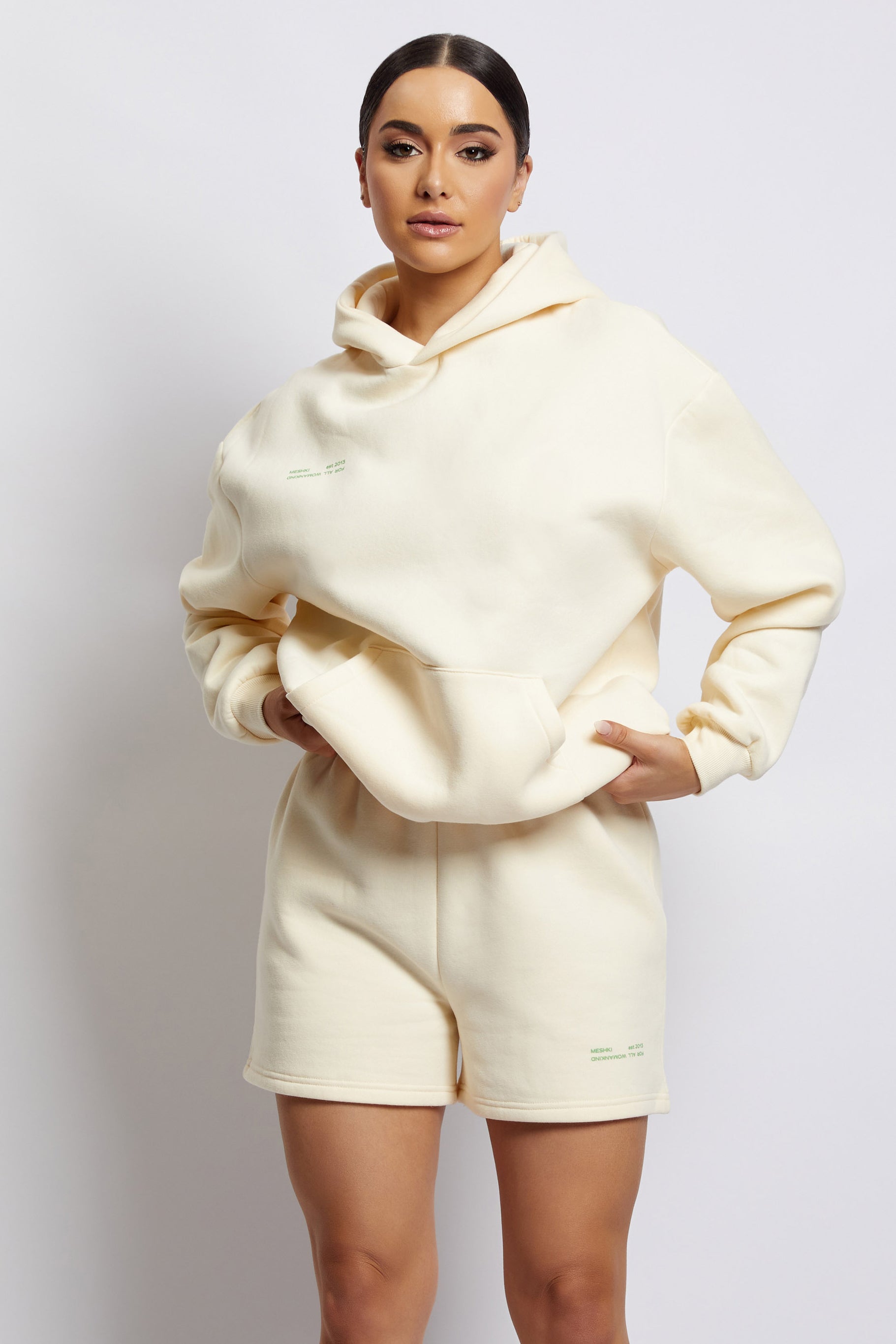 Bree Oversized Fleeceback Hoodie - Marshmallow