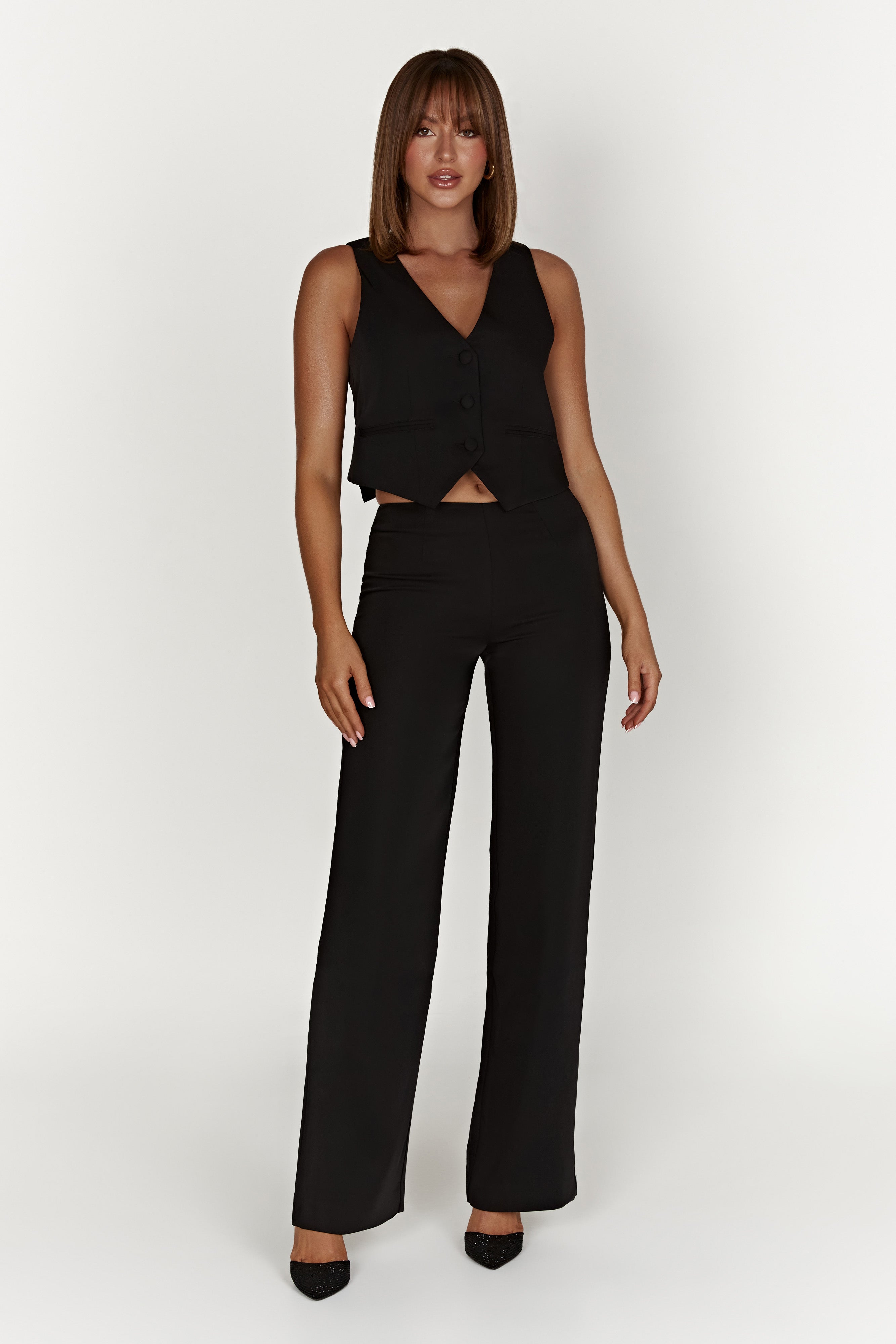 Laurie Low Rise Suiting Pant - Black
