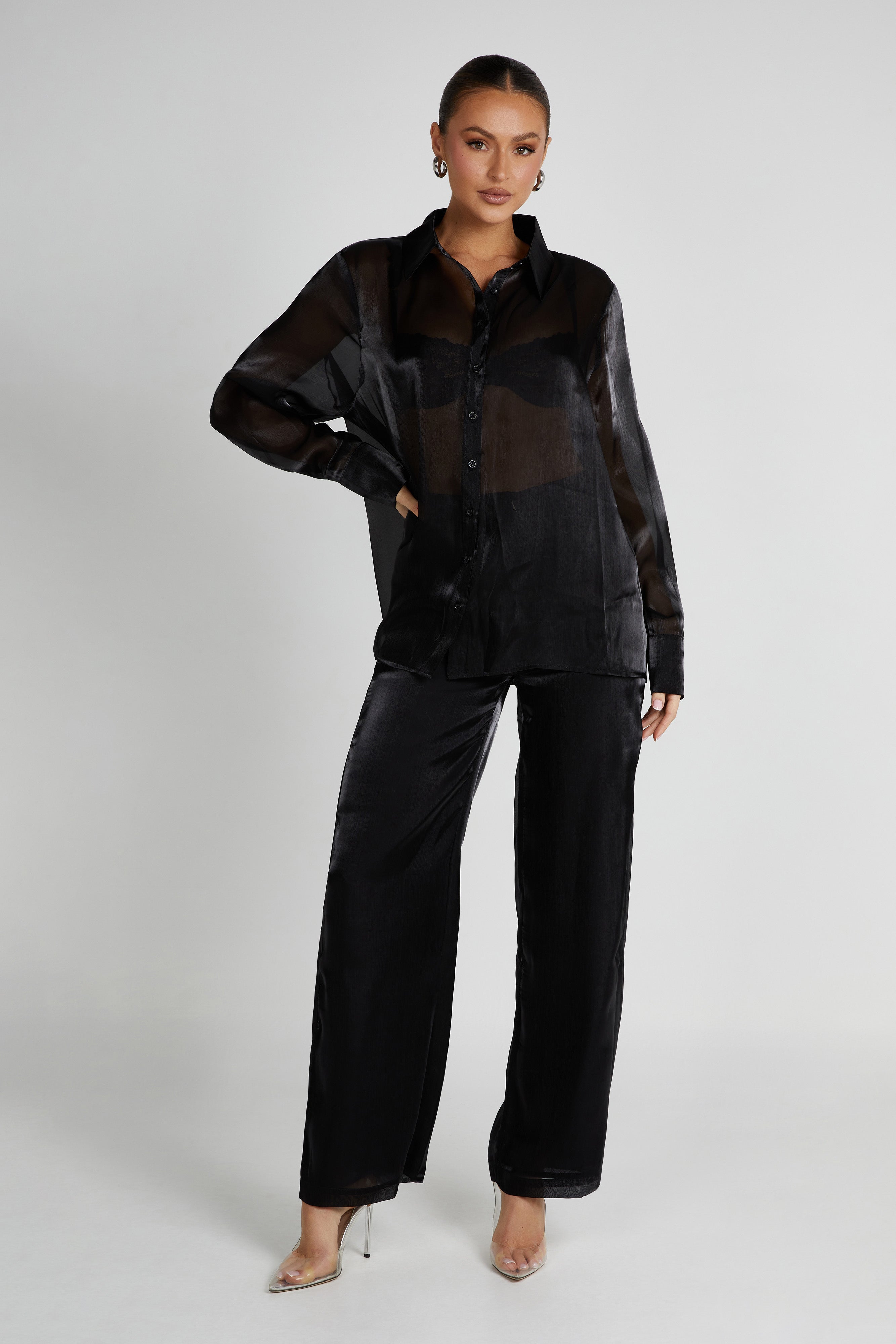 Kinsley Sheer Shirt - Black