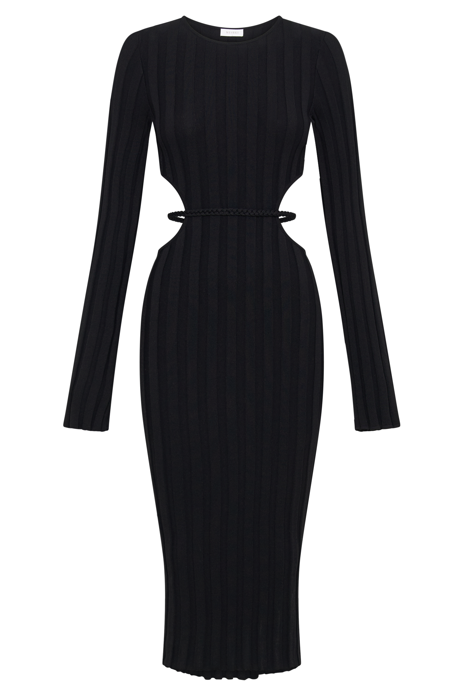 Valentine's Day Knit Midi Dress - Black