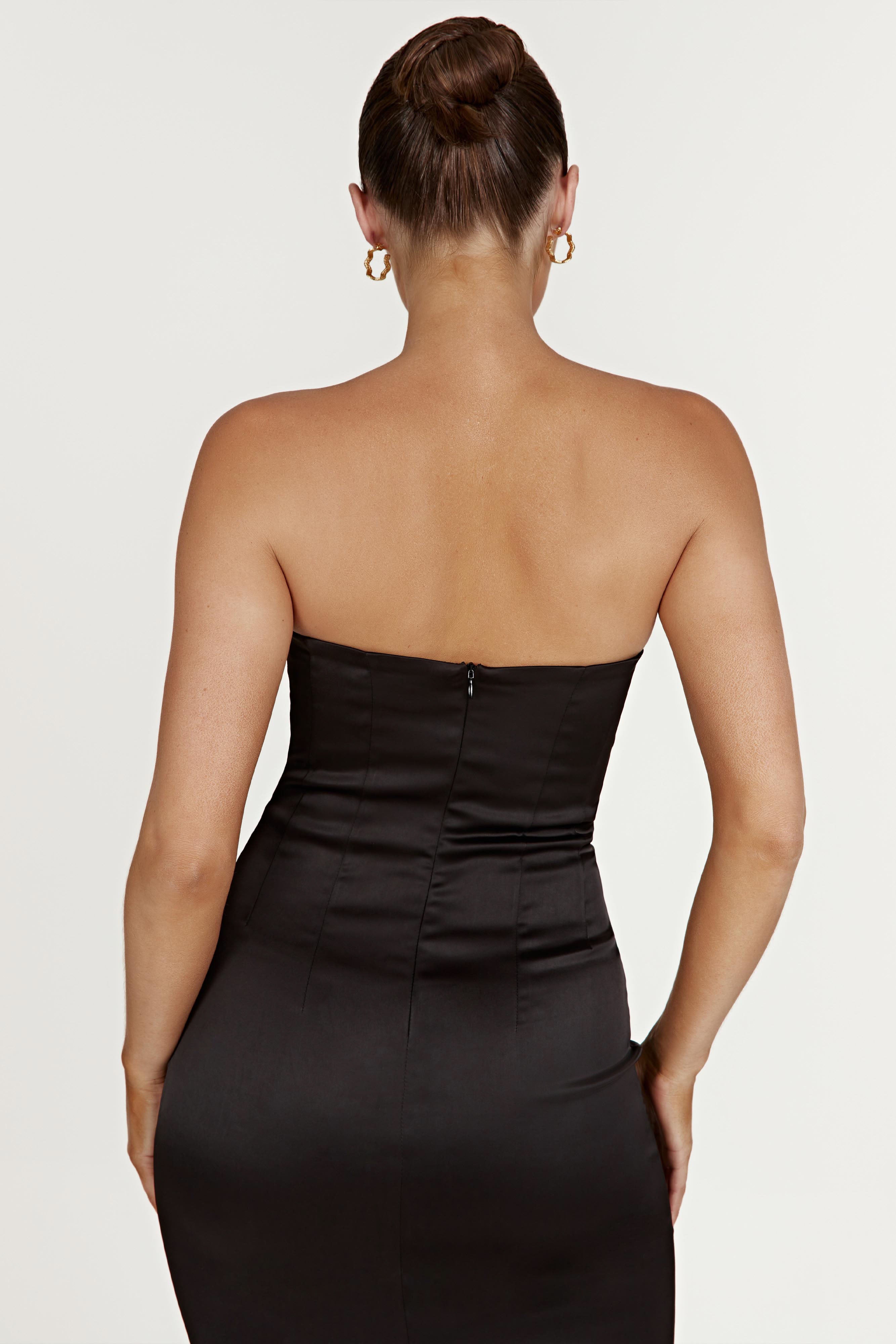 Bryony Cupped Bodycon Midi Dress - Black