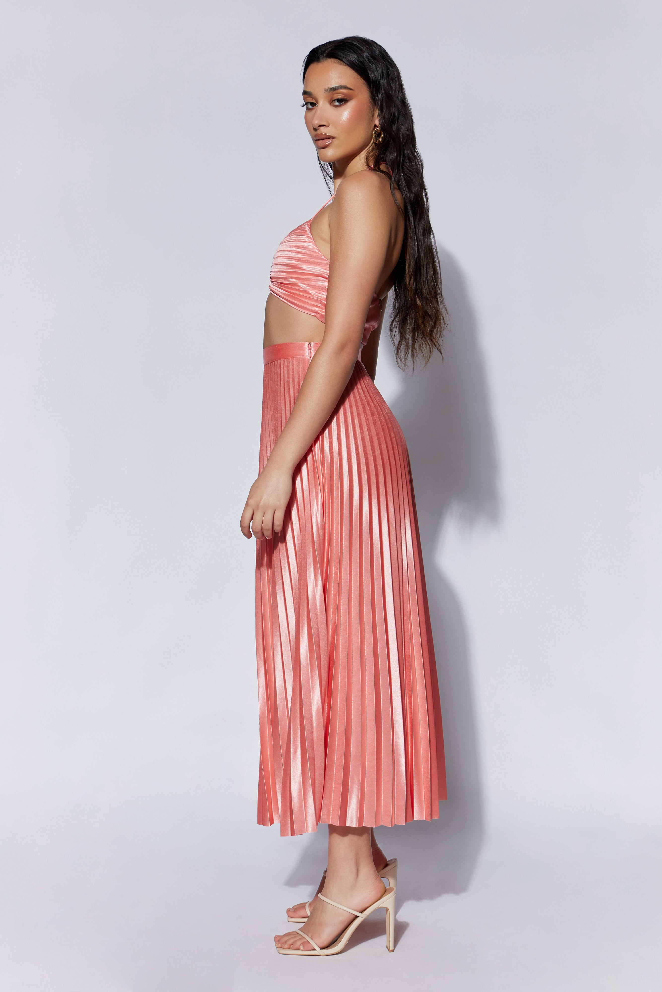 Shirin Pleated Halter Top - Rosewater
