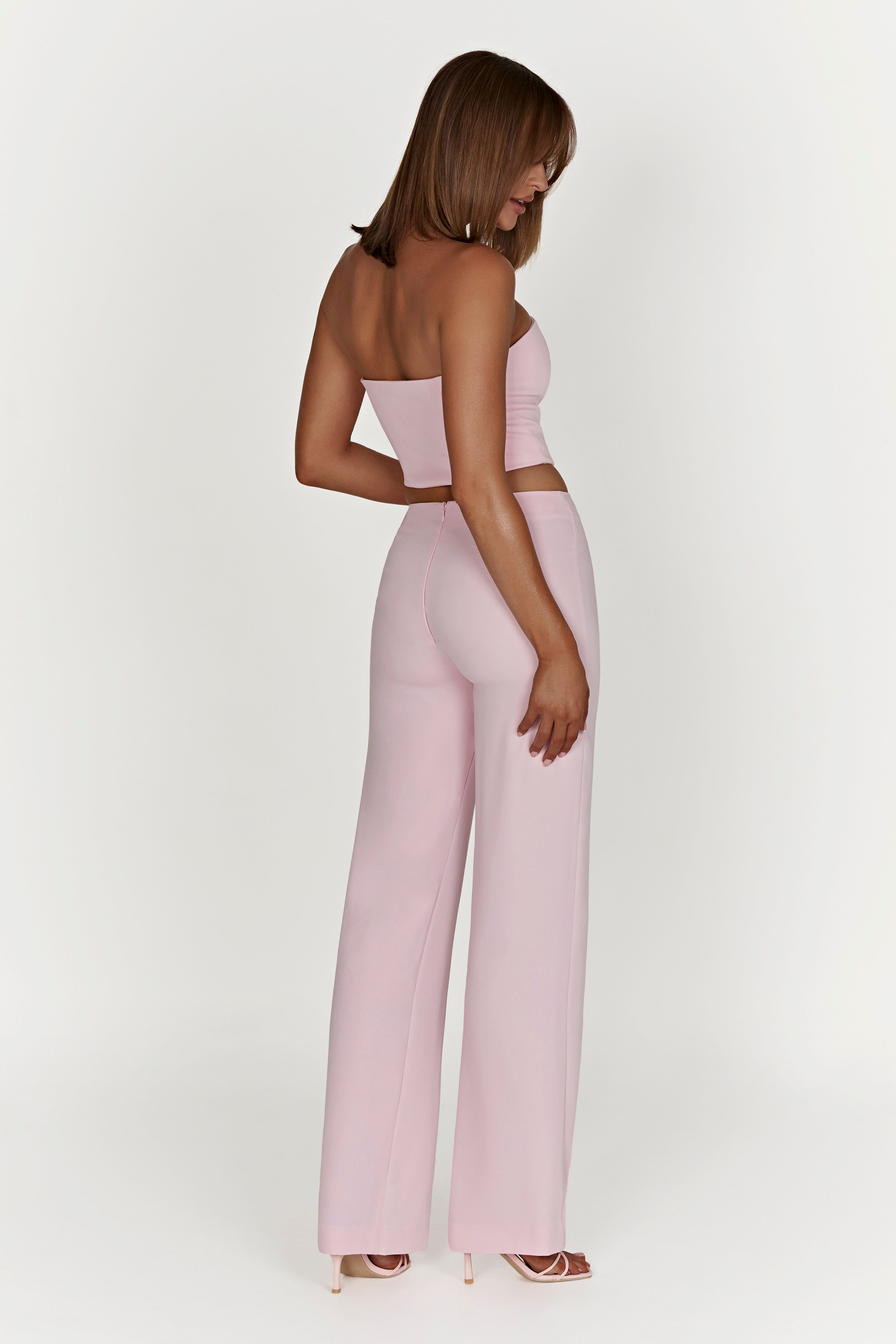 Laurie Low Rise Suiting Pant - Blush Pink