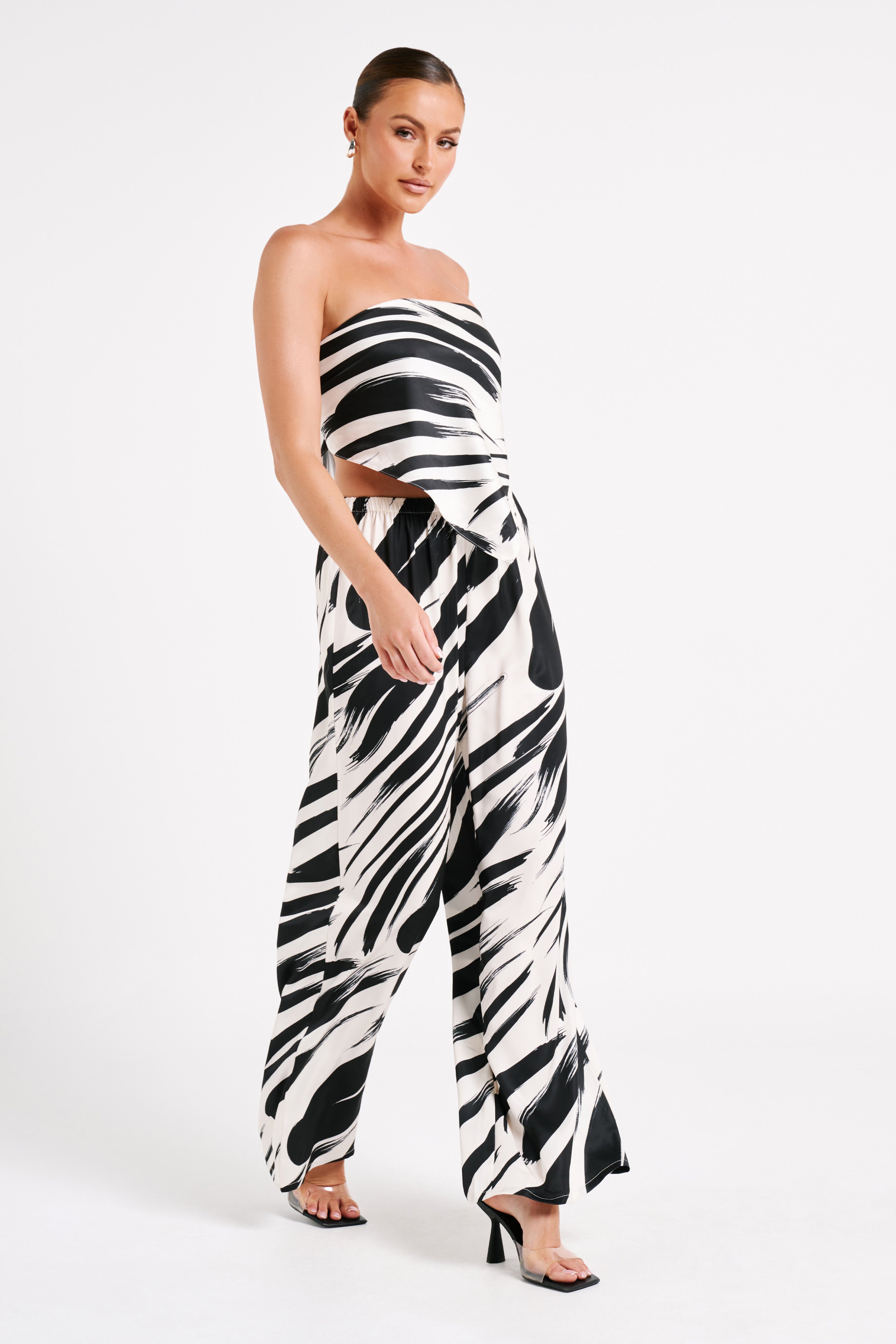 Laina Printed Scarf Top - Abstract Print