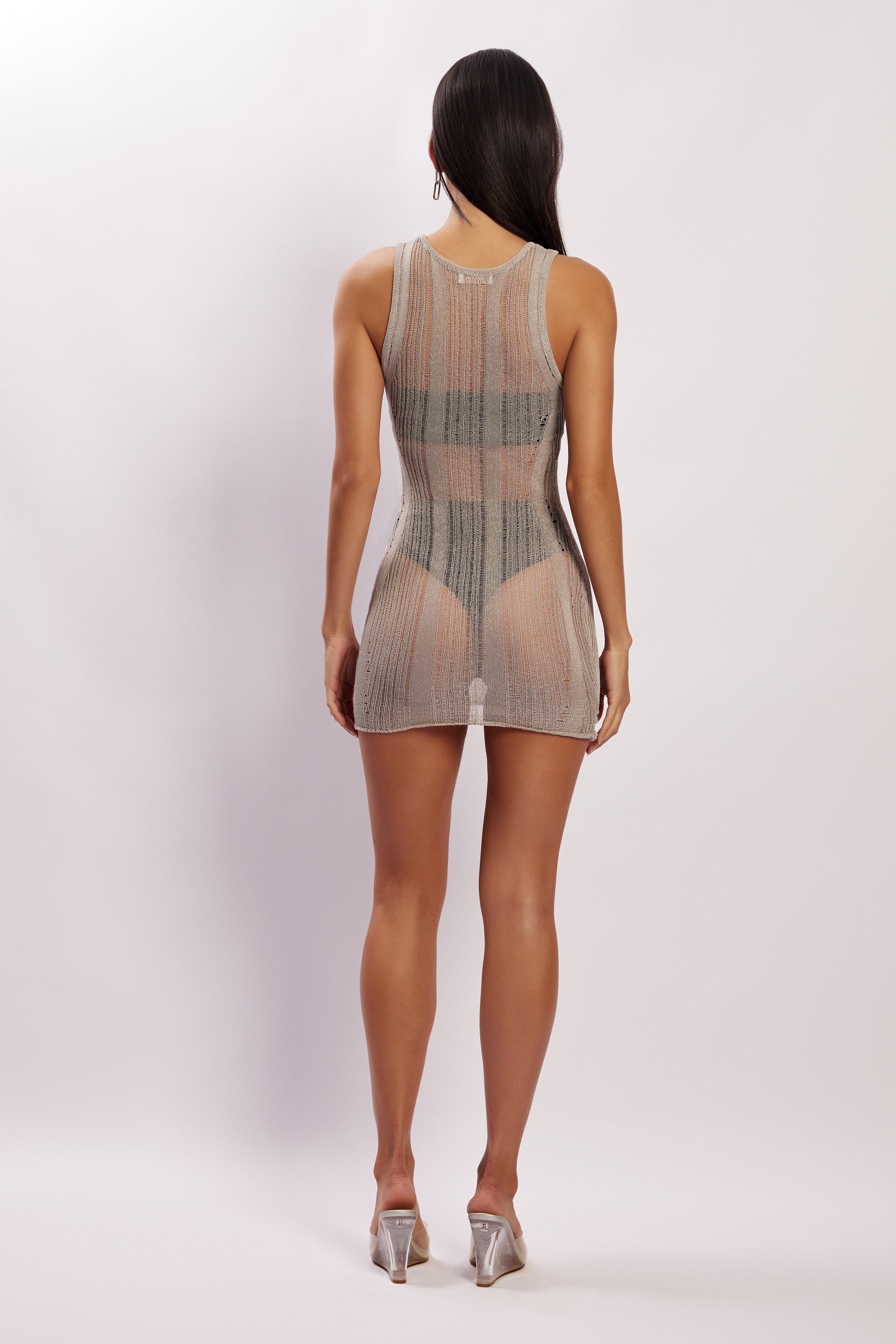 Valencia Mini Knit Dress - Grey