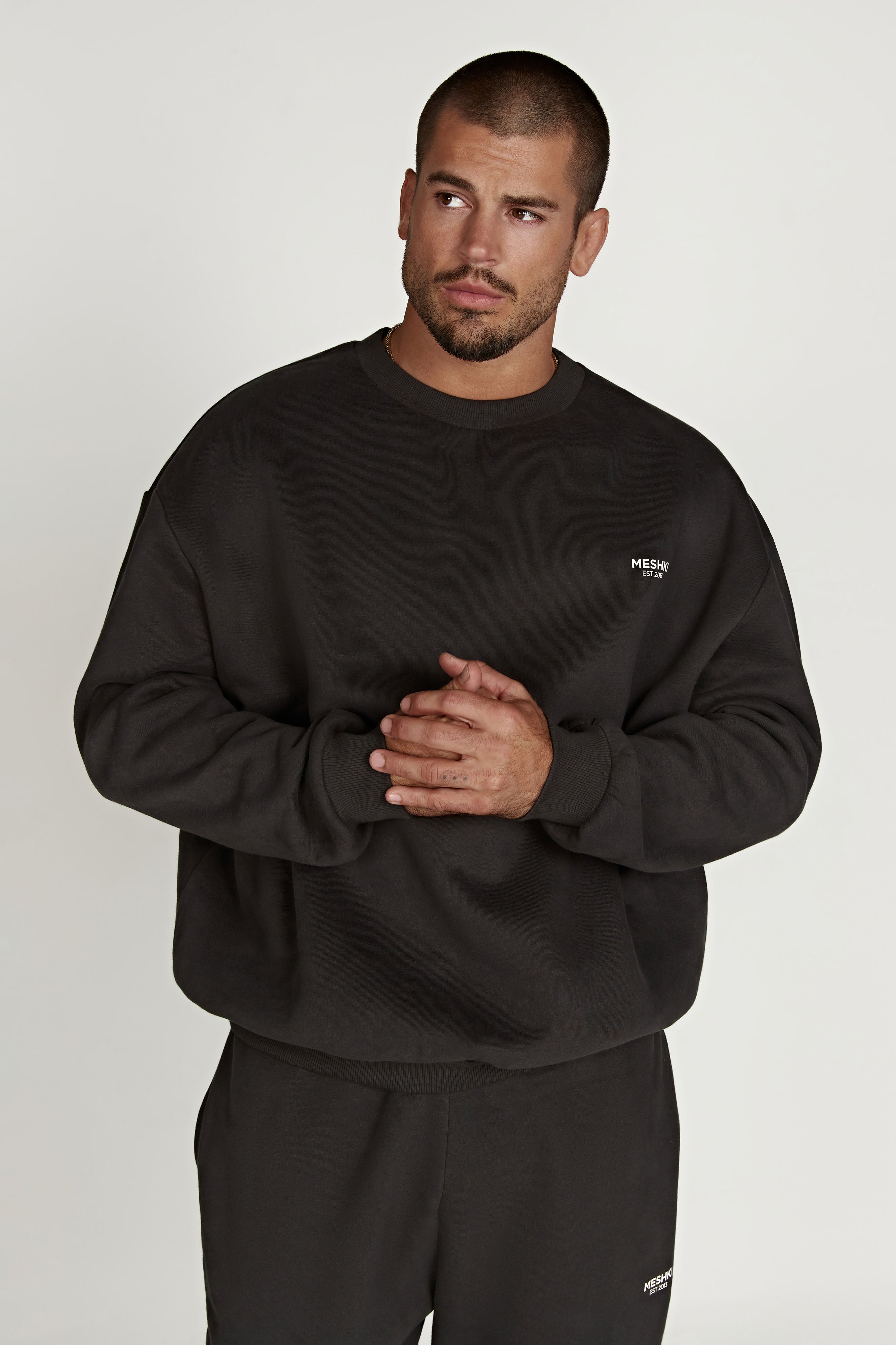 Phoenix Oversized Unisex Crewneck Jumper - Dusk Black