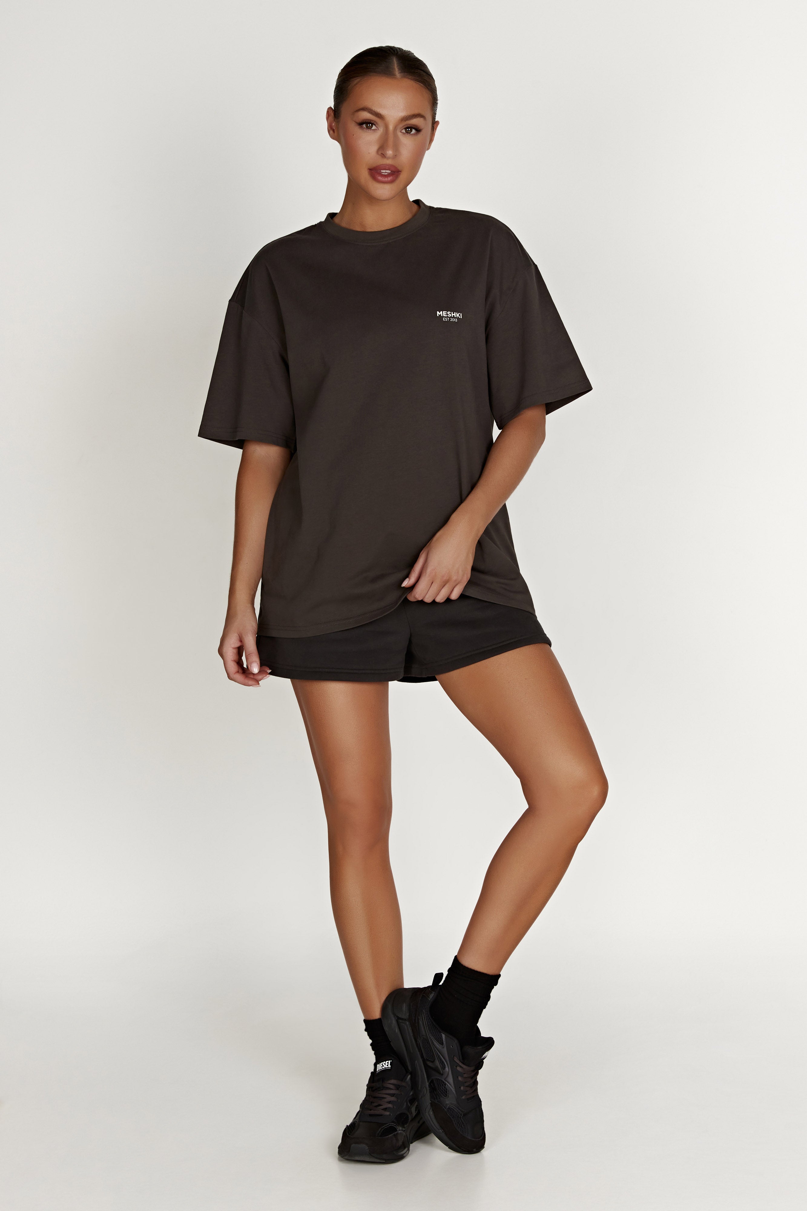 Jaimie Oversized Unisex Tee - Dusk Black