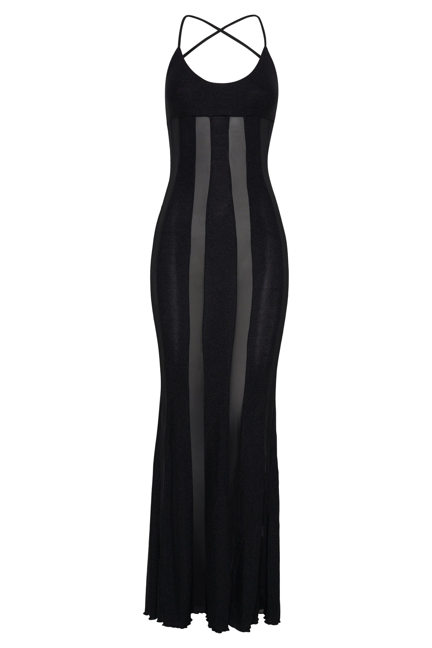 Dominique Panelled Maxi Dress - Black