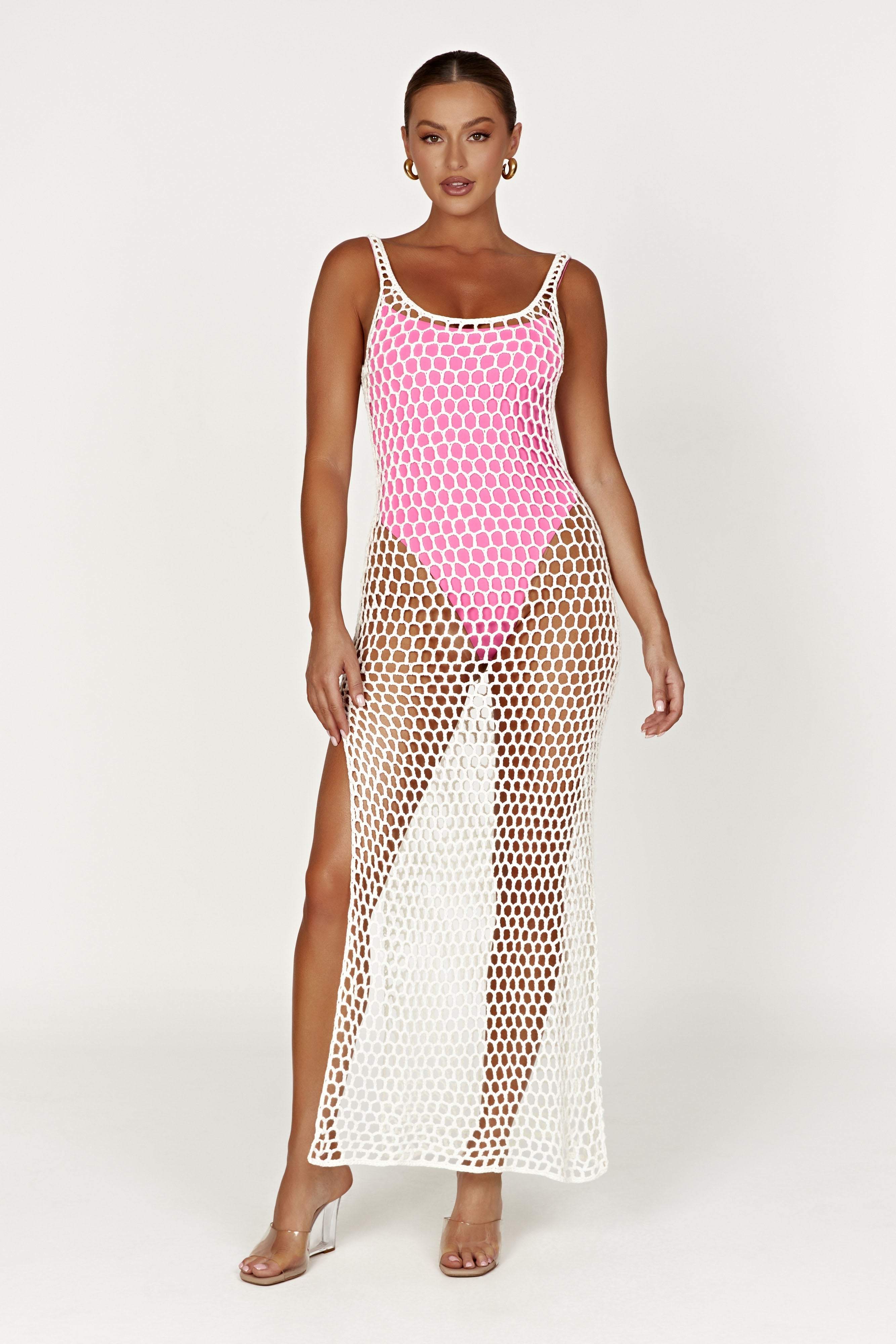 Bodhi Crochet Maxi Dress - White