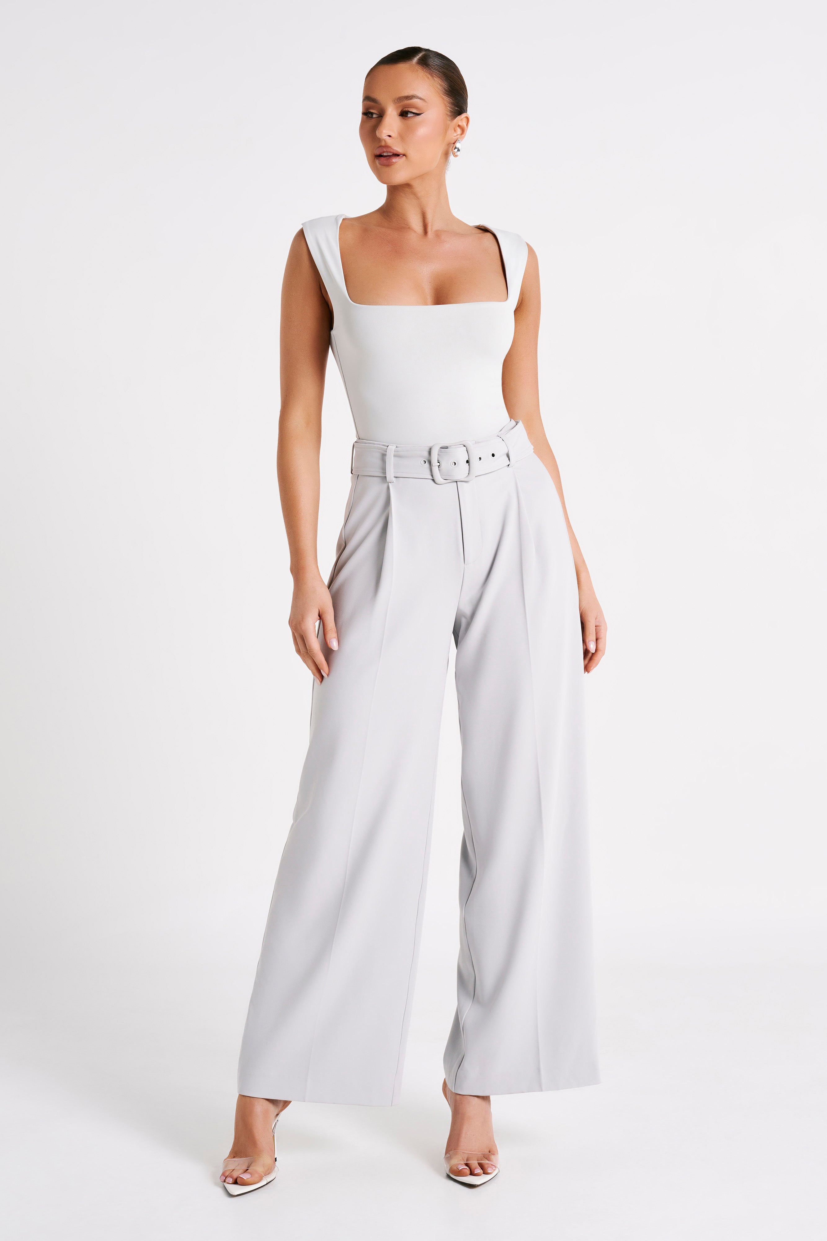 Linley Recycled Nylon Long Line Top - Ice Grey