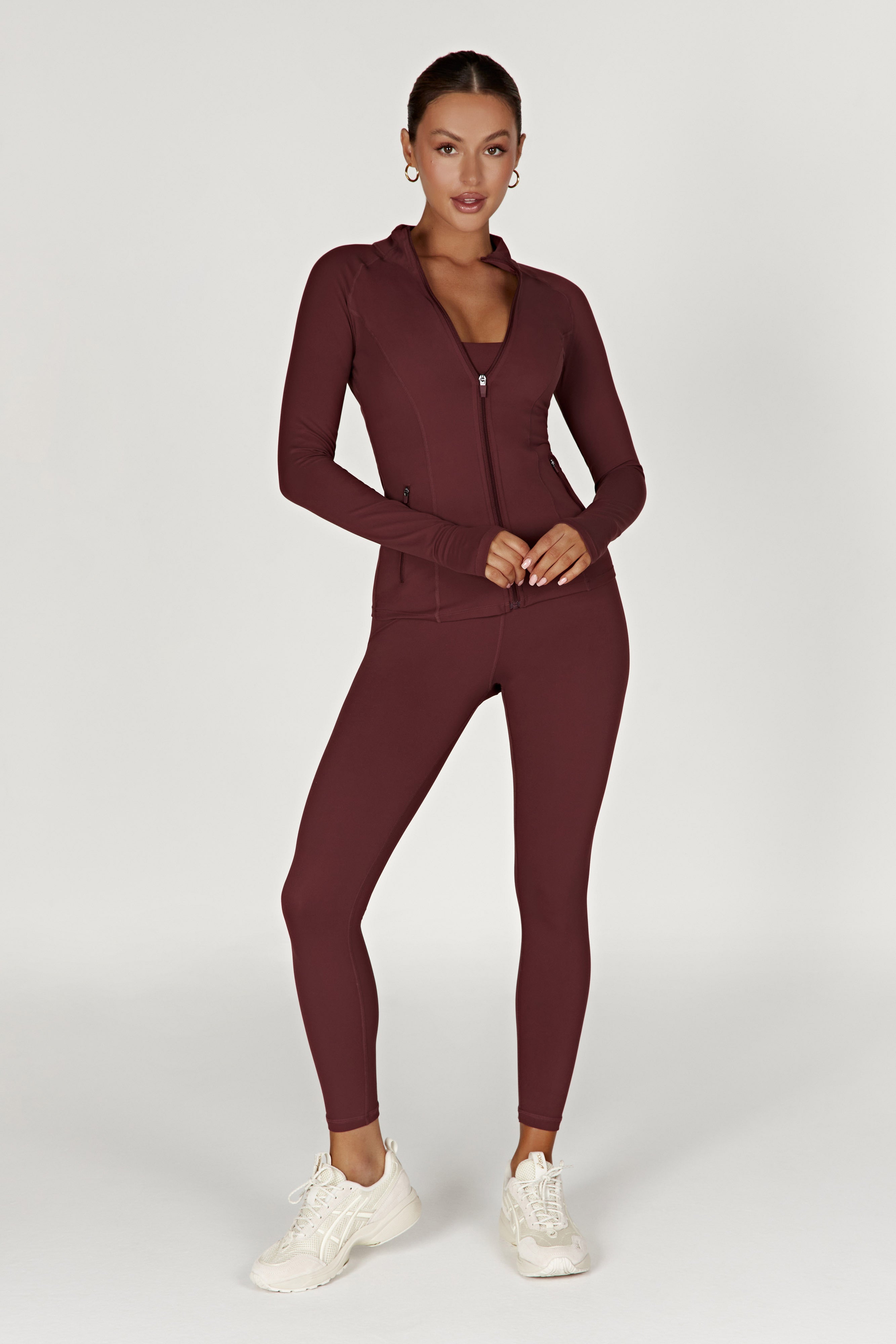 Luna Zip Up Jacket - Mahogany