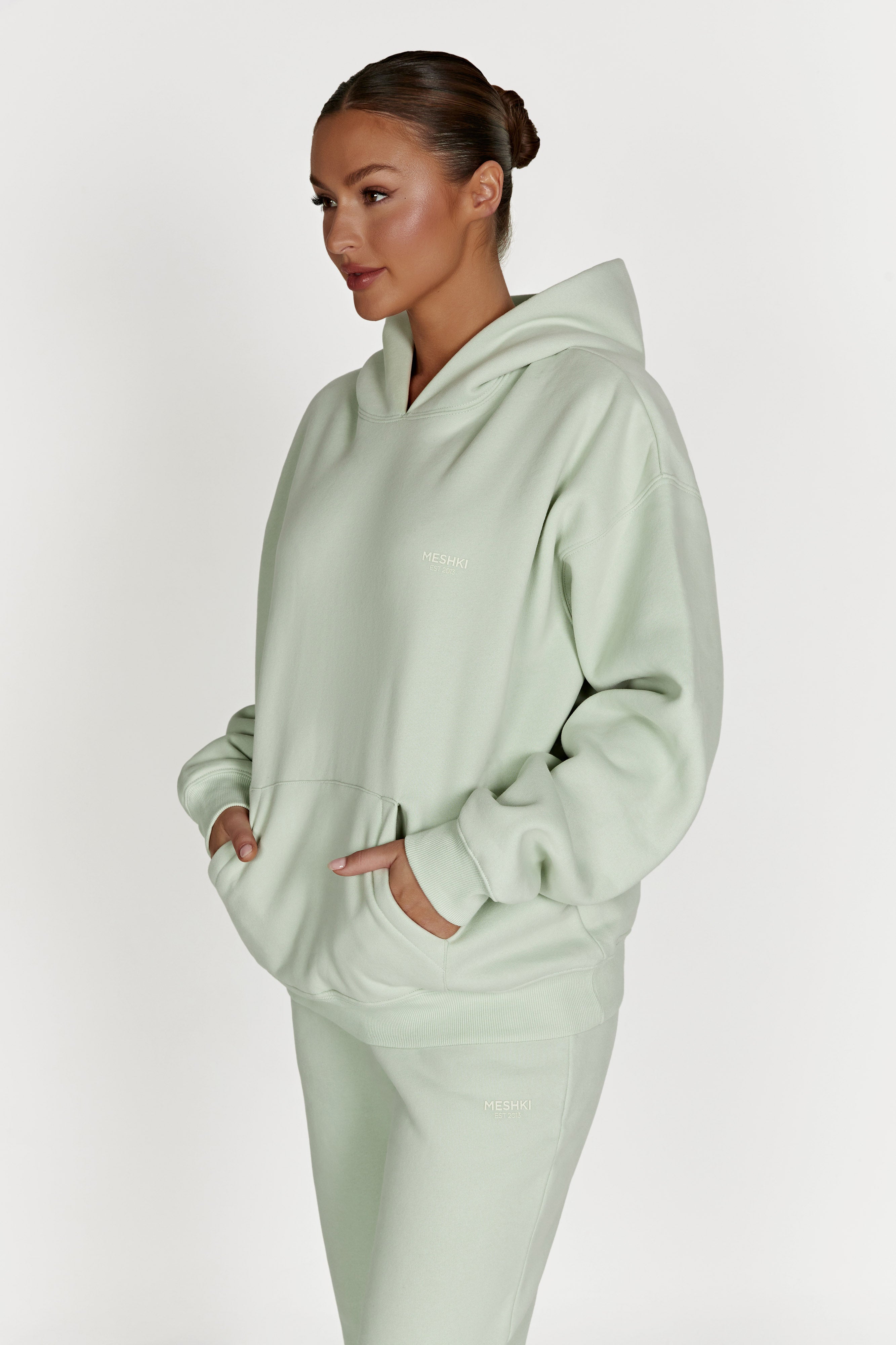 Bernie Oversized Unisex Hoodie - Light Sage