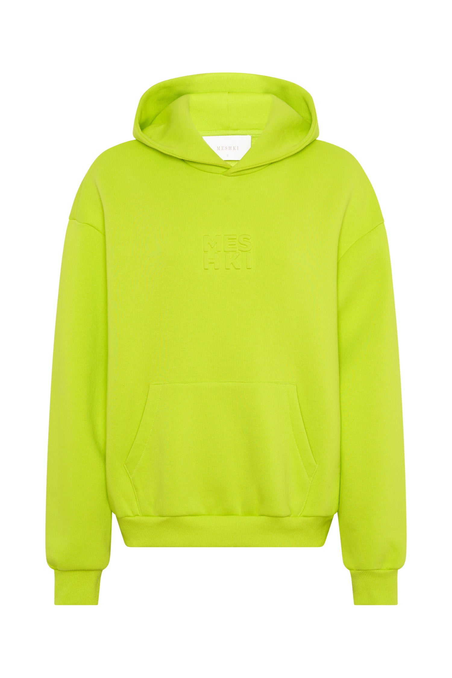 Arden Embossed Fleeceback Hoodie - Lime Green