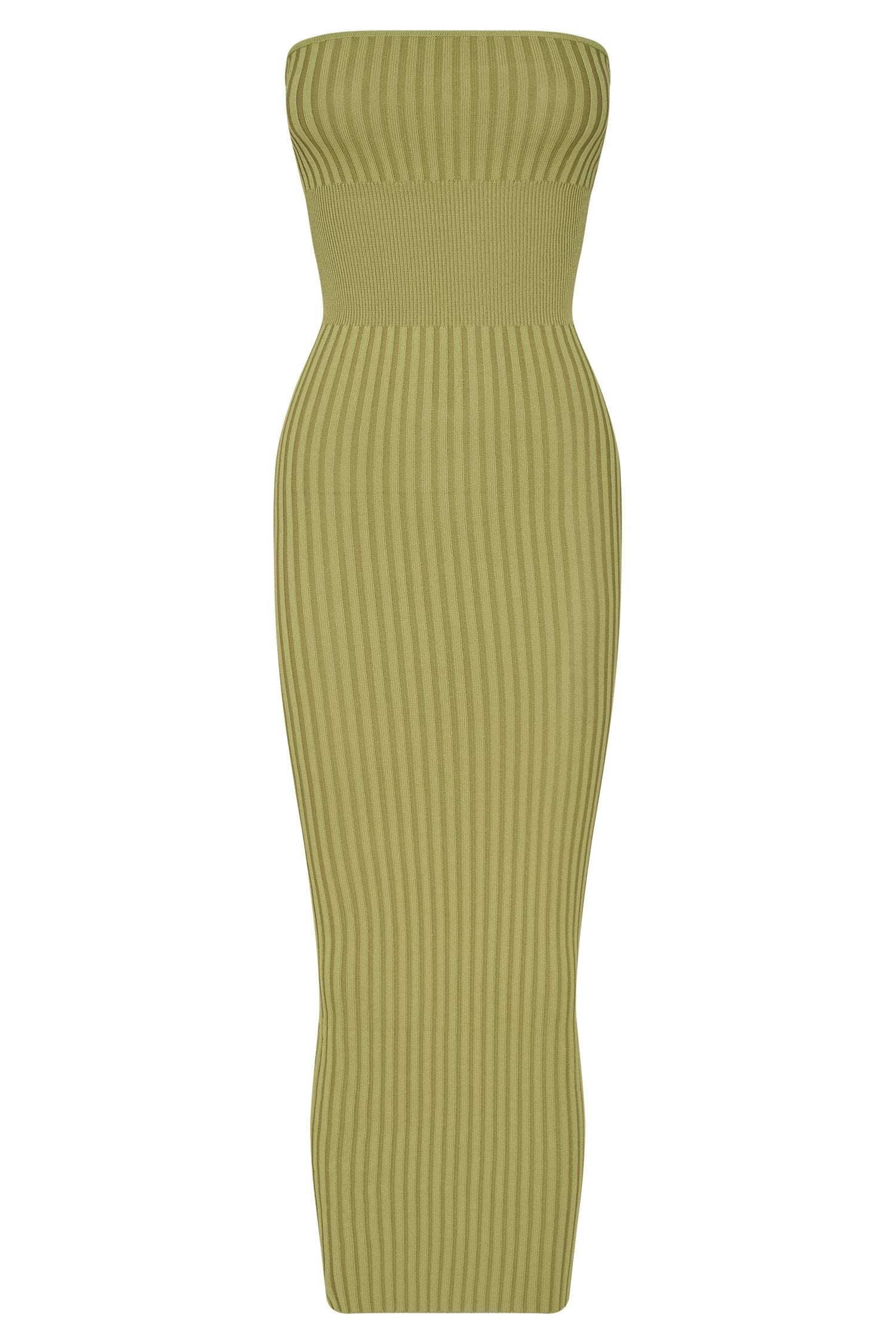 Kyra Strapless Knit Midi Dress - Apple