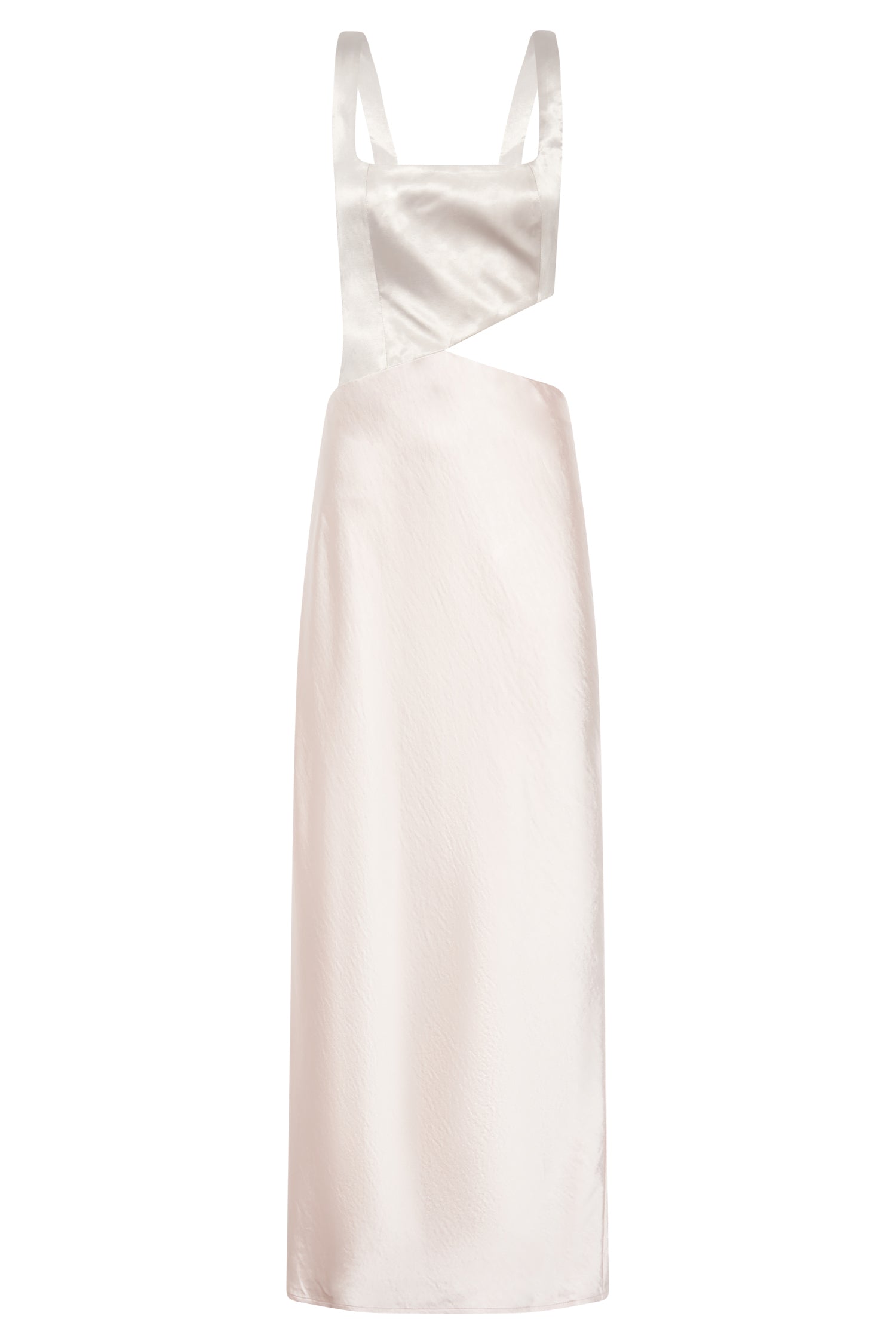 Gianna Two Tone Slashed Maxi Dress - Blush Pink