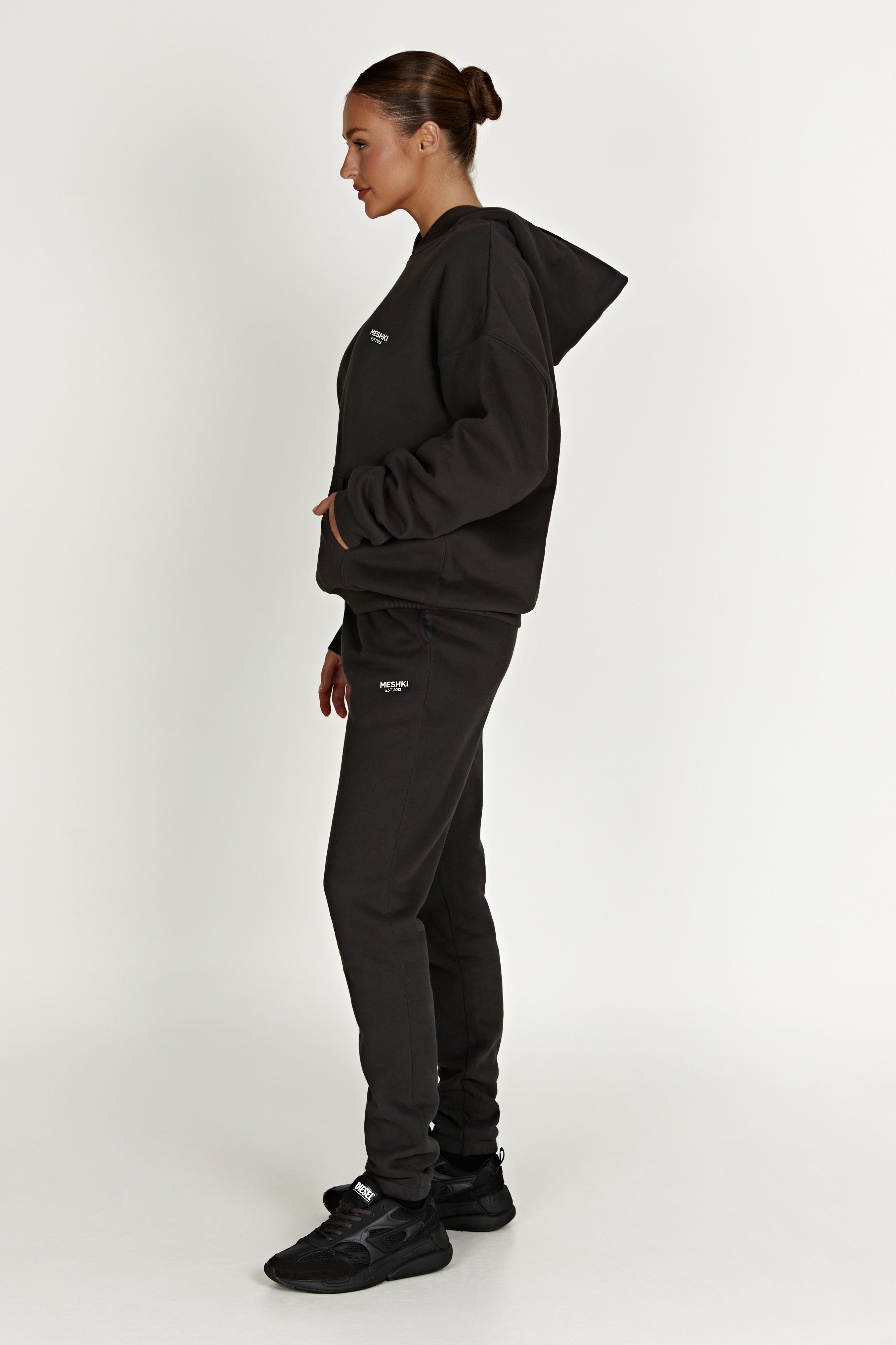 Bernie Oversized Unisex Hoodie - Dusk Black