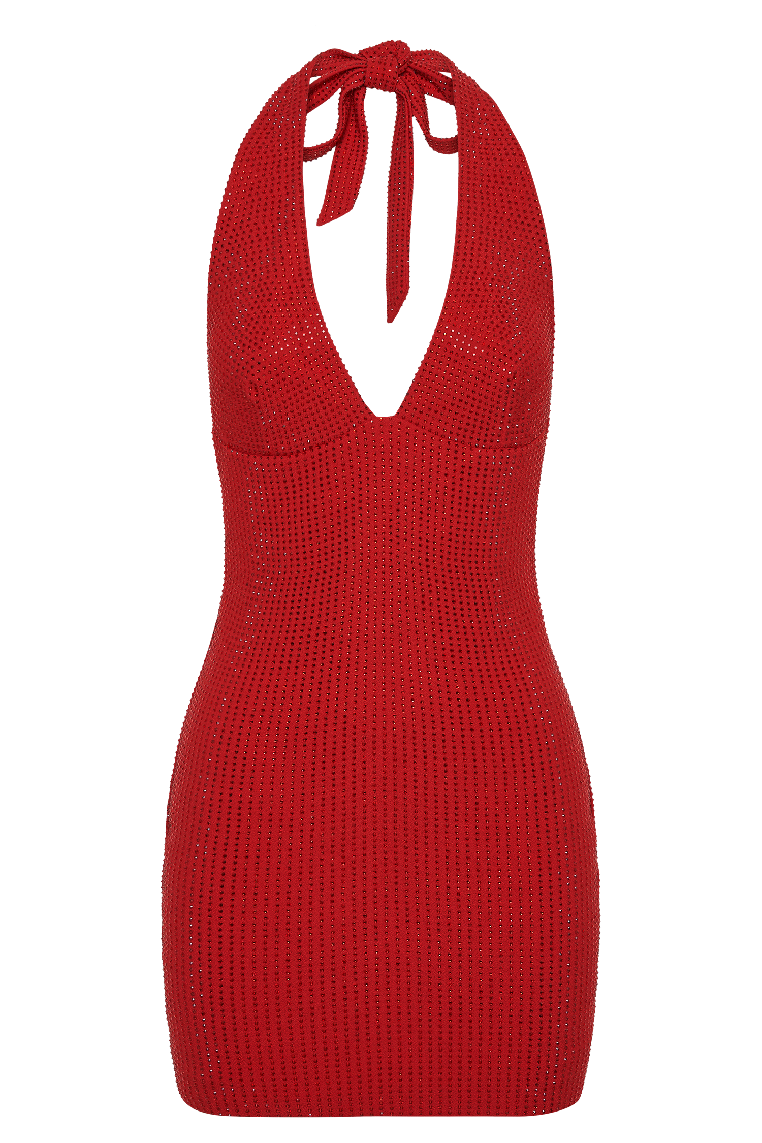 Valentine's Day Halter Mini Dress - Vermilion Red