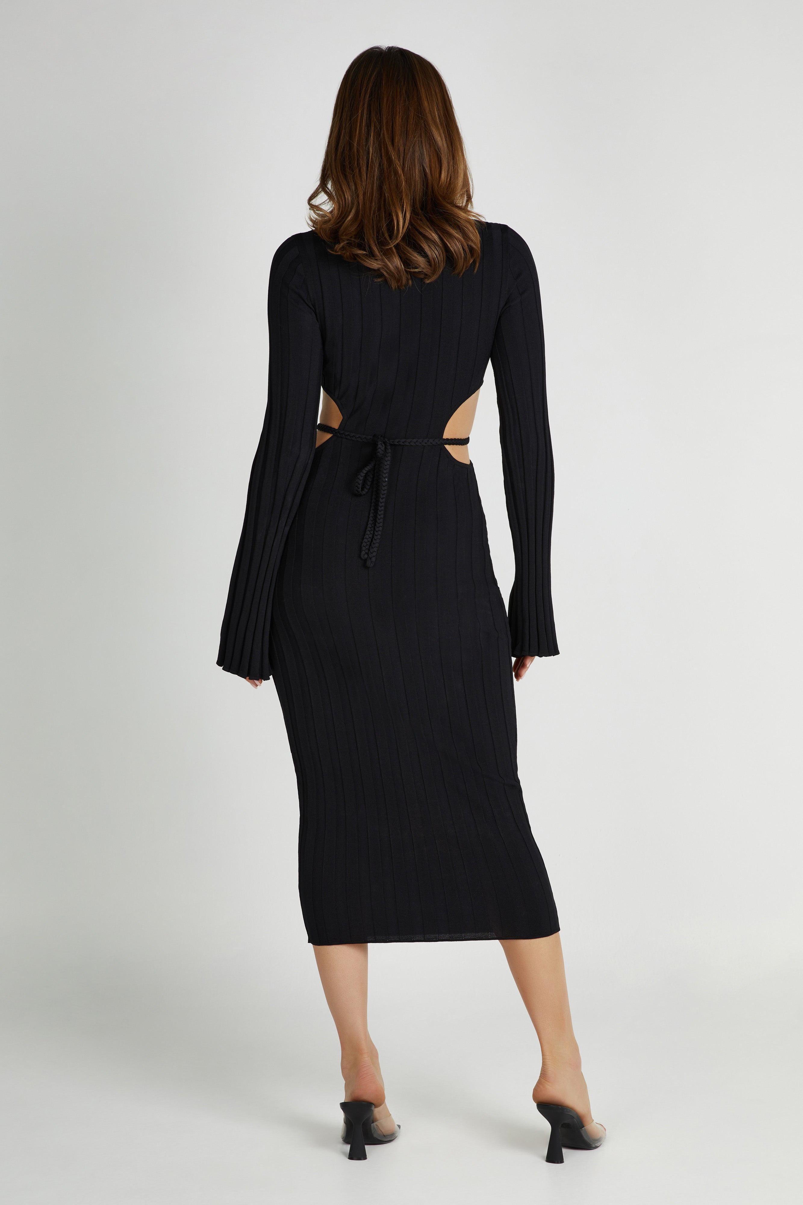 Valentine's Day Knit Midi Dress - Black