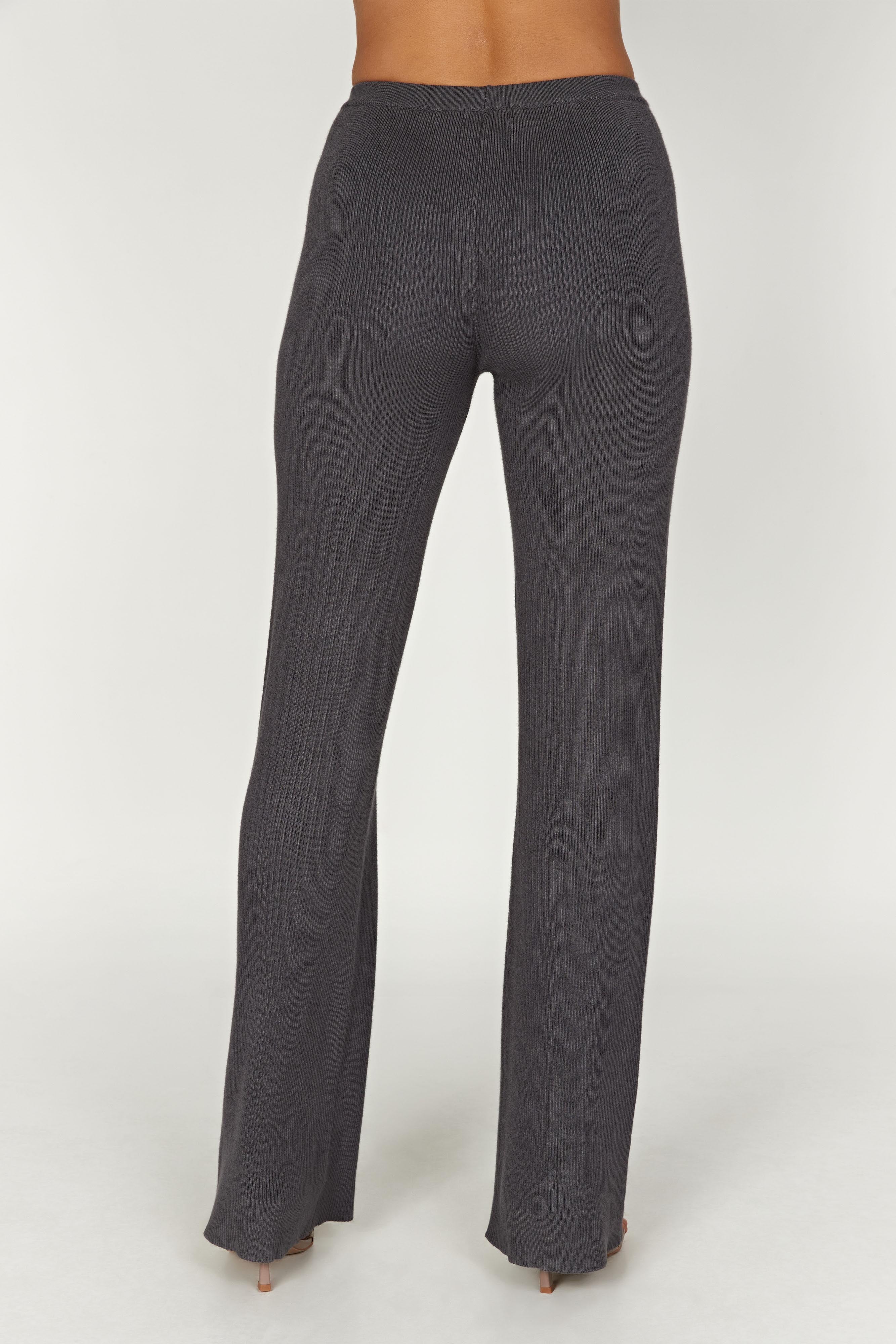 Linnie Straight Leg Knit Pant - Charcoal