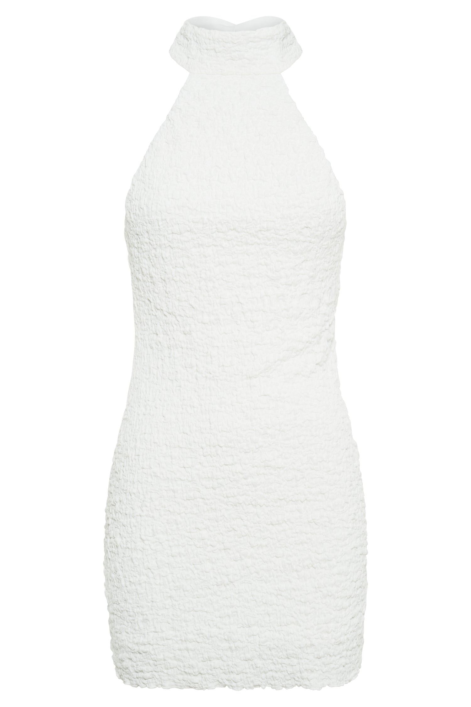 Yuki Textured Halter Mini Dress - White