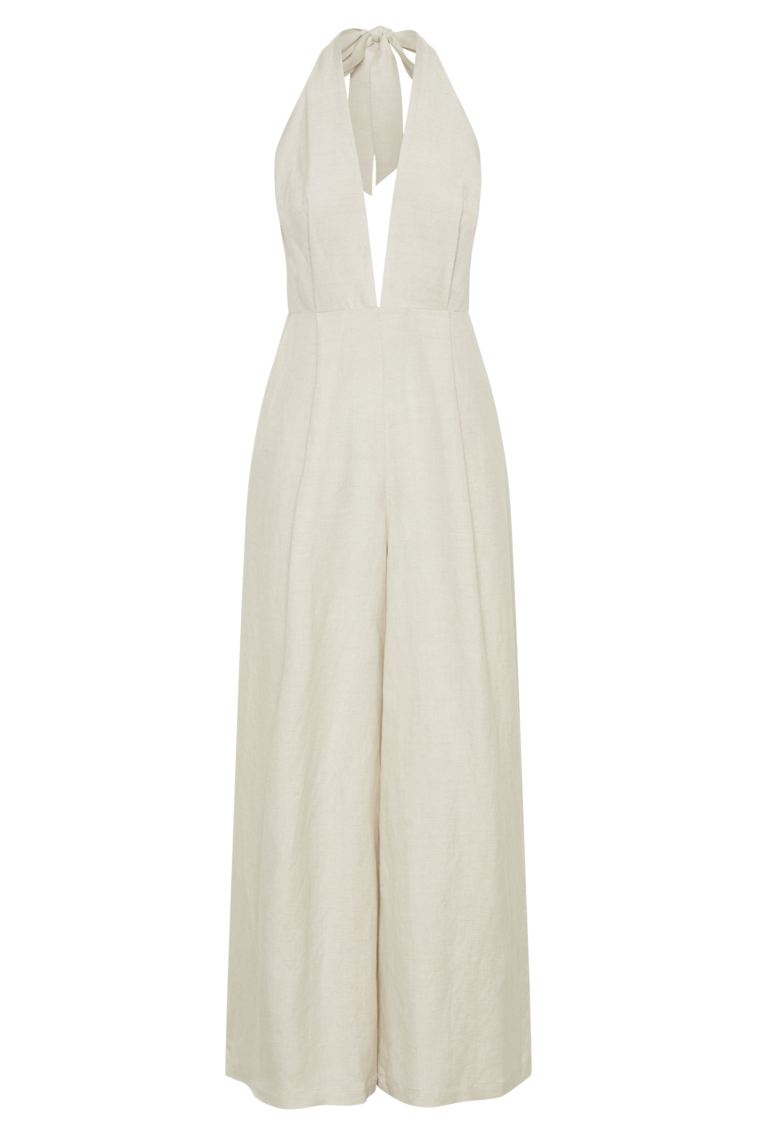 Blanca Linen Halter Jumpsuit - Natural