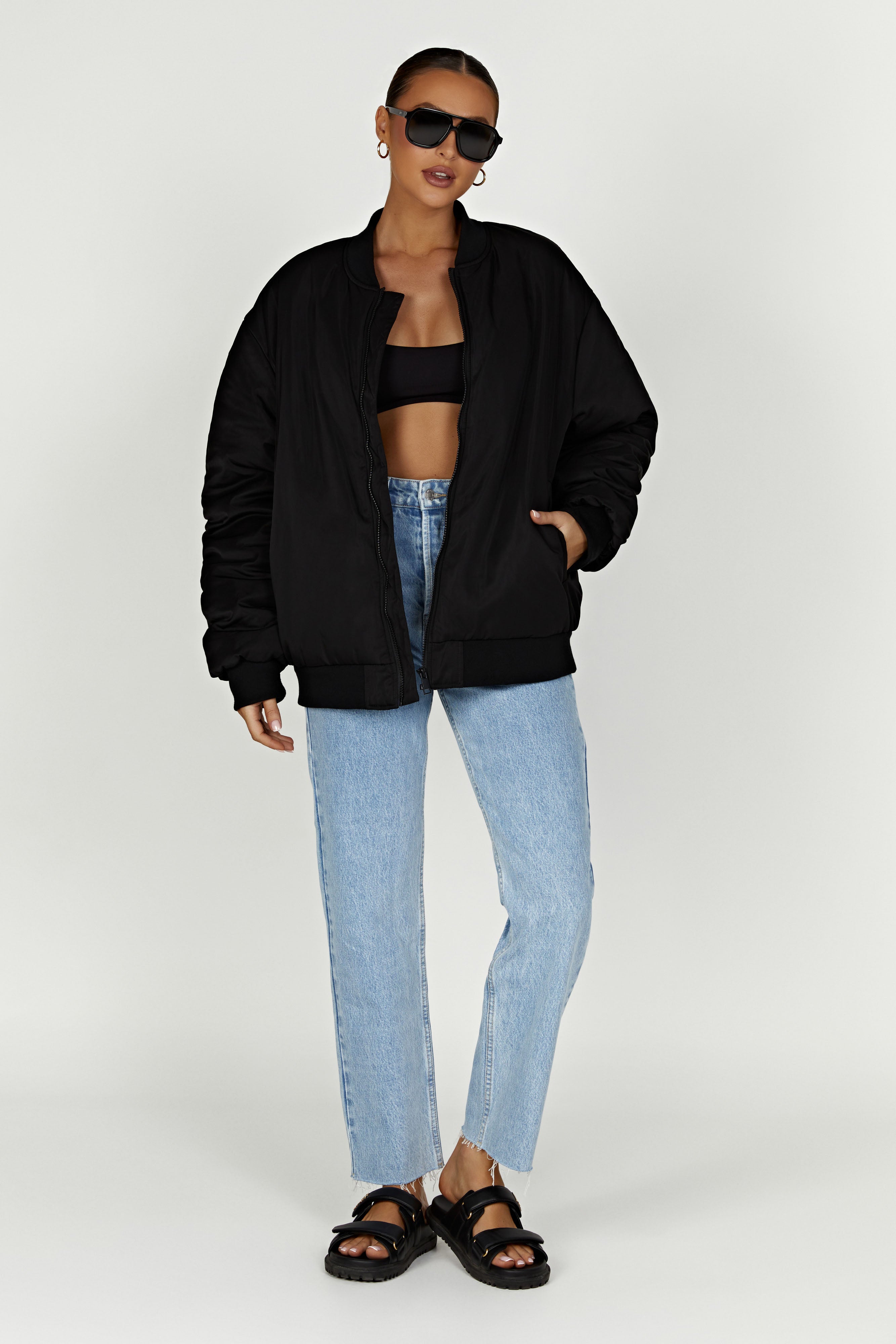 Johanna Recycled Bomber Jacket - Black