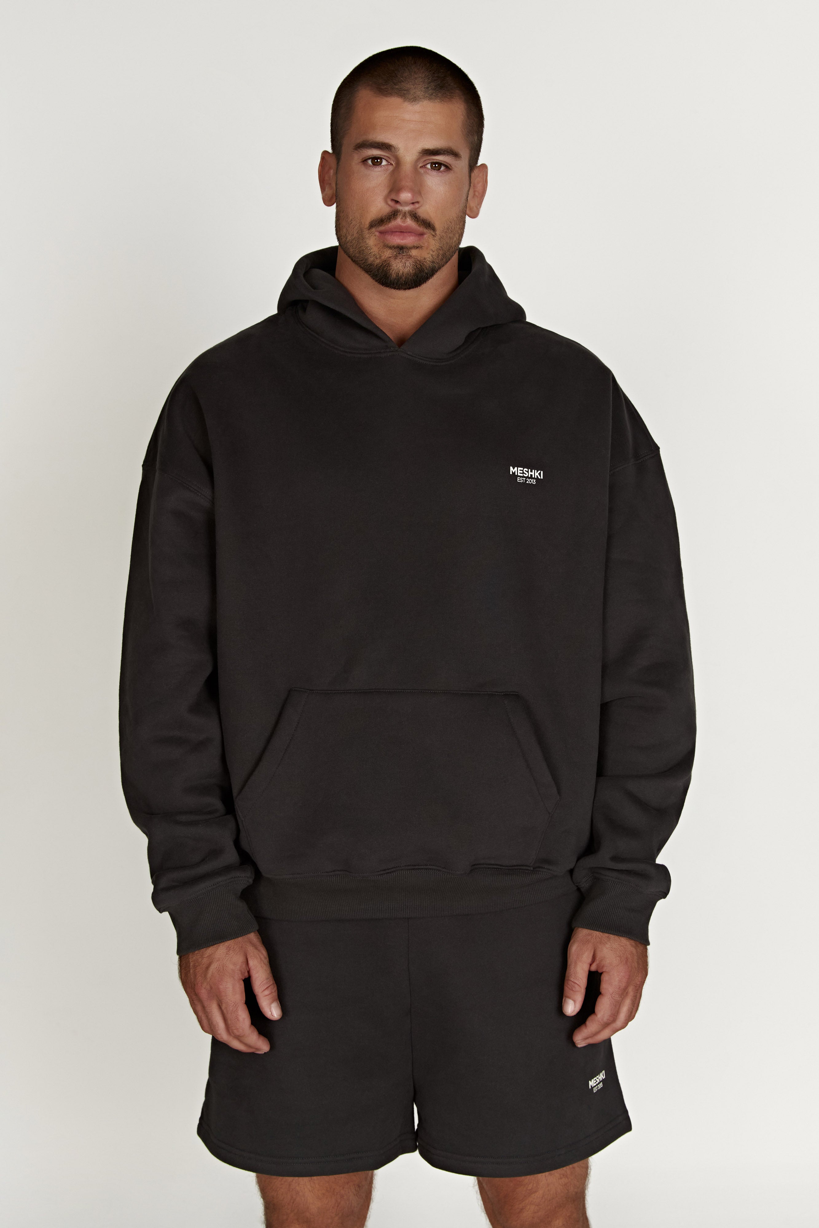 Bernie Oversized Unisex Hoodie - Dusk Black