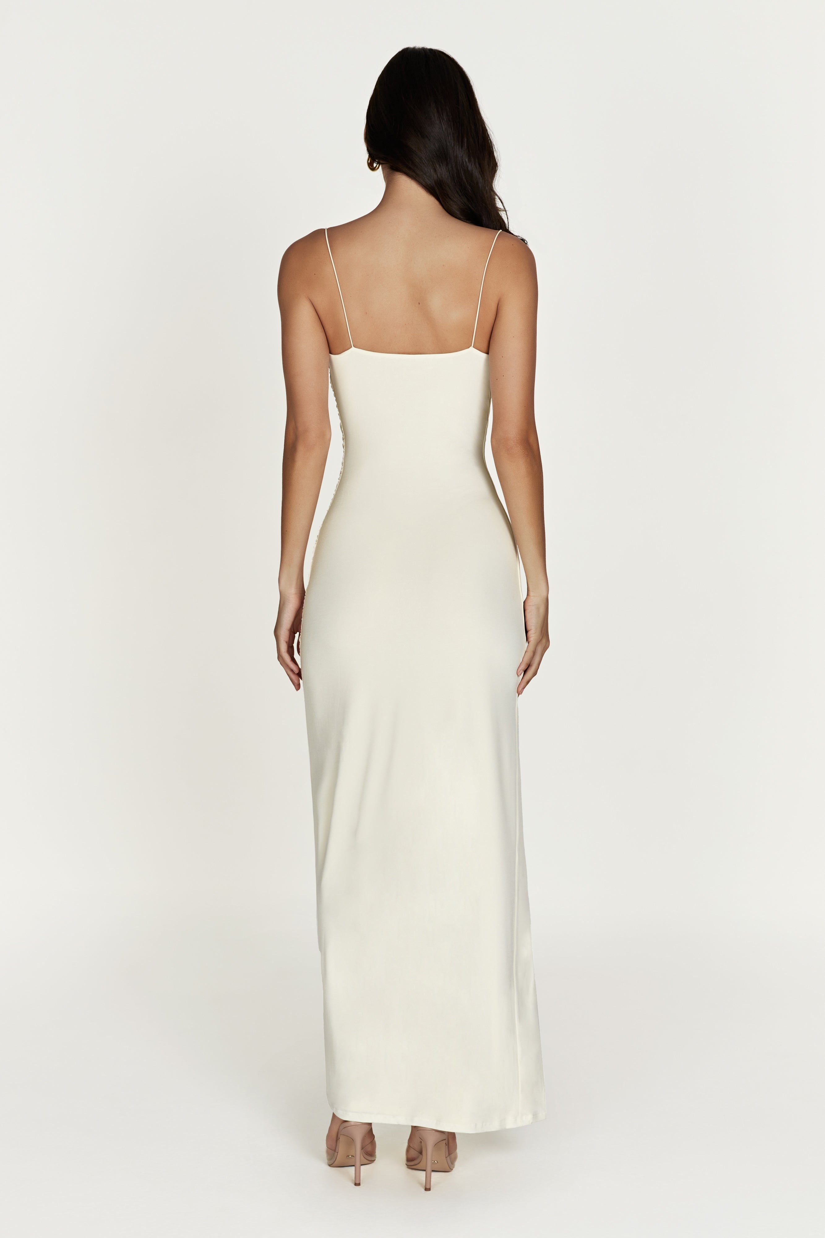Candice Ruched Maxi Dress - Bone