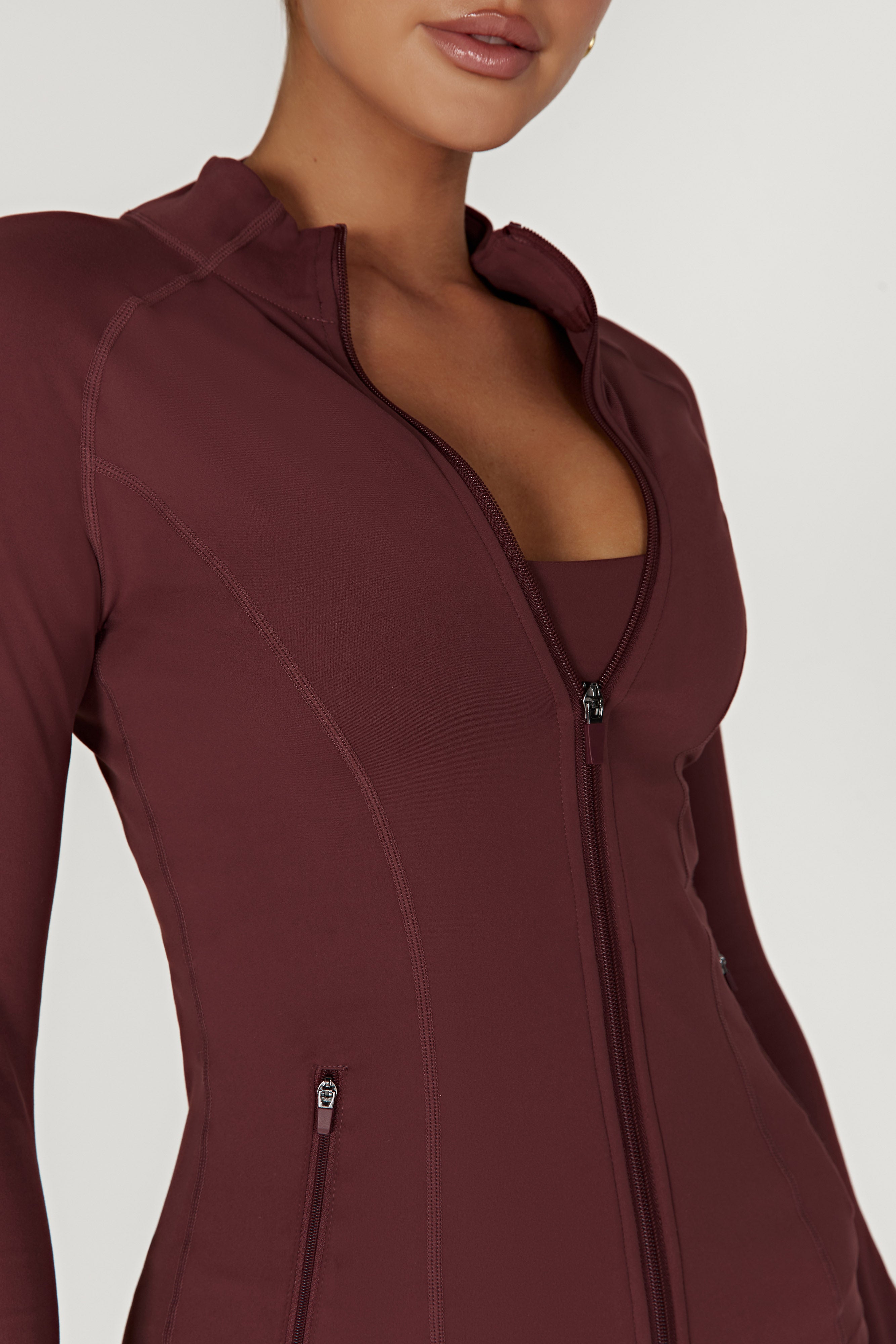 Luna Zip Up Jacket - Mahogany