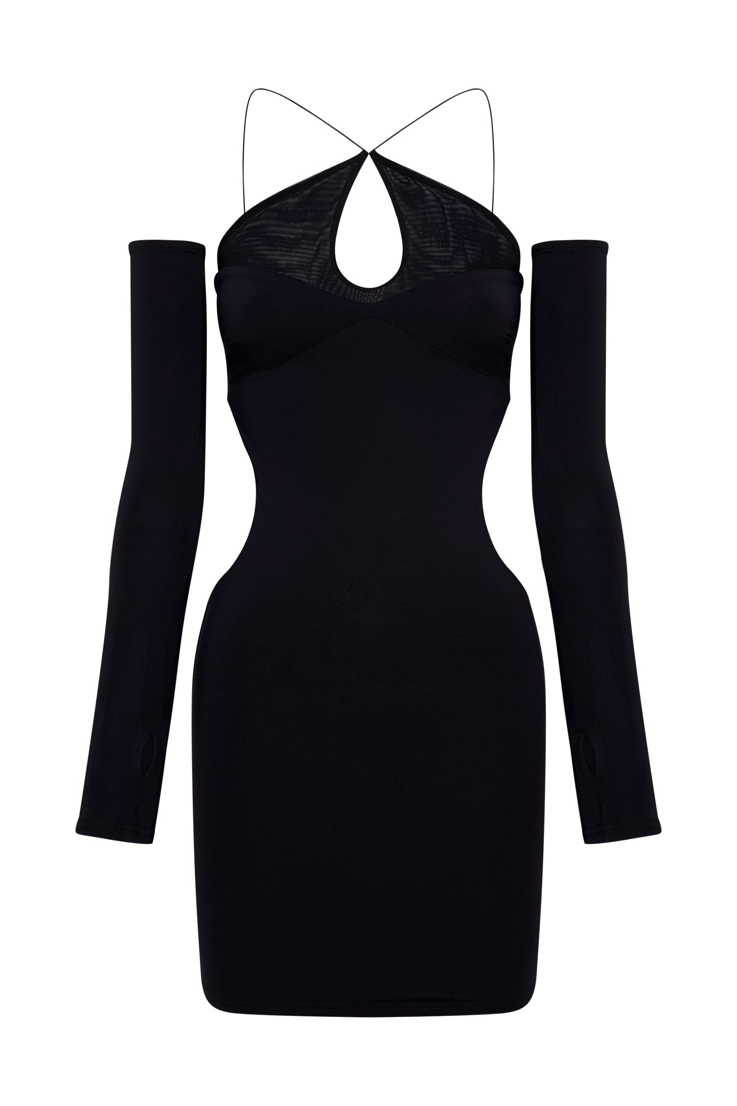 Maddy Mini Triangle Cut Out Dress - Black