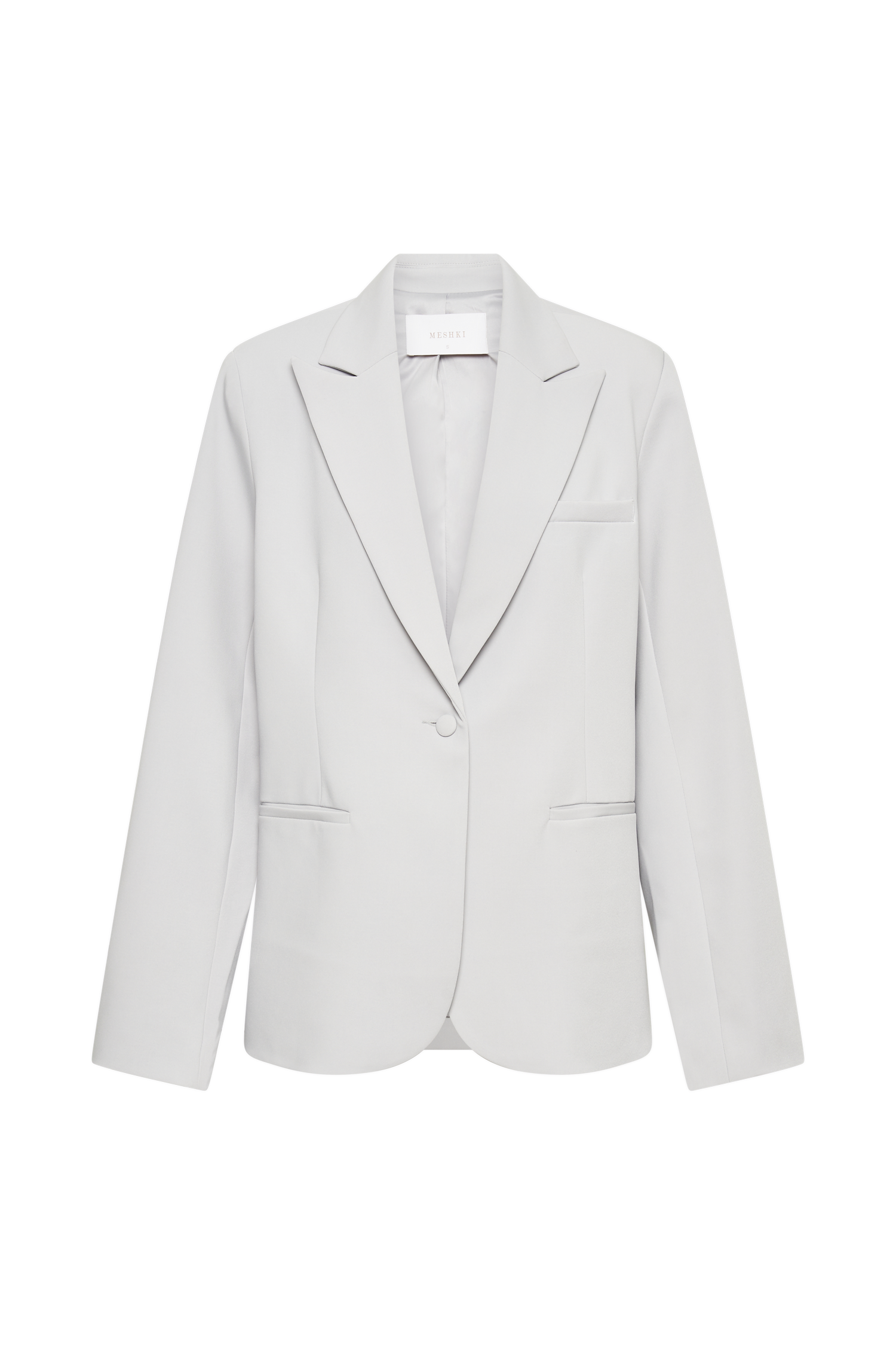 Bexley Oversized Blazer With Shoulder Pads - Ice Grey