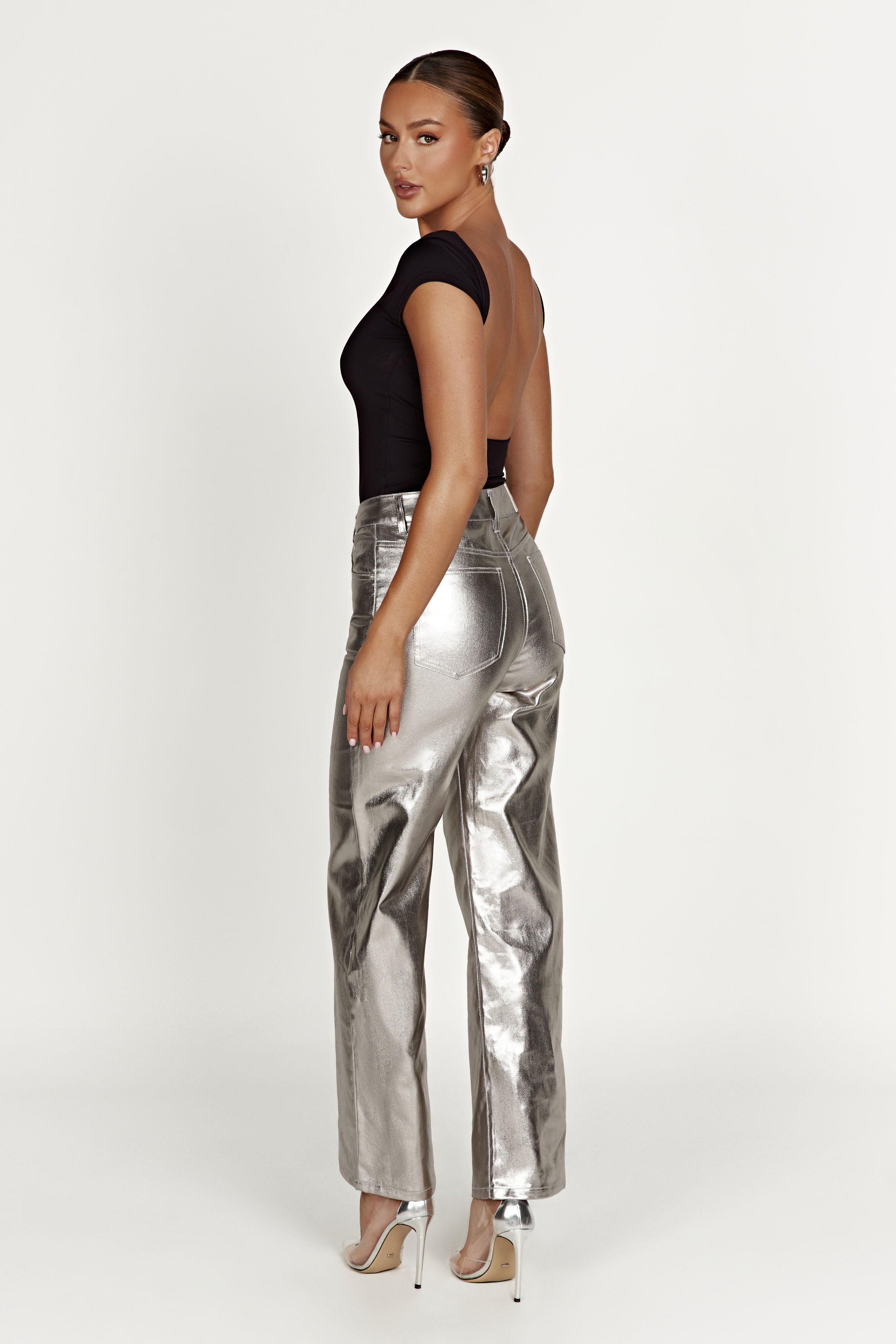 Reyna Recycled Nylon Longline Top - Black