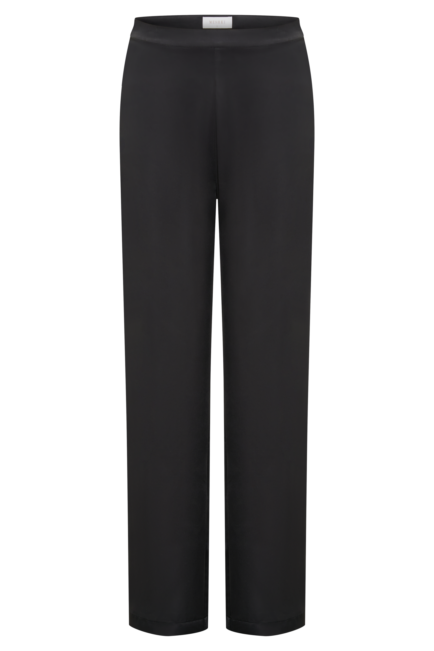 Elisa Satin Straight Leg Pant - Black
