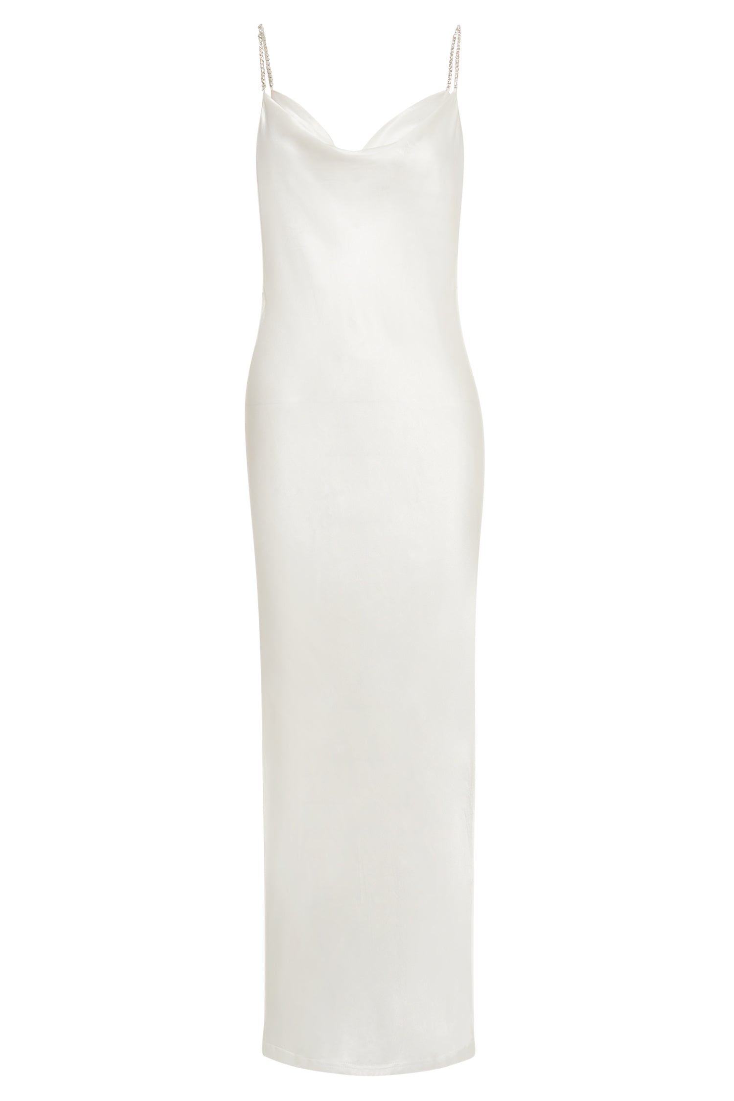 Sera Diamante Maxi Dress With Low Back - White