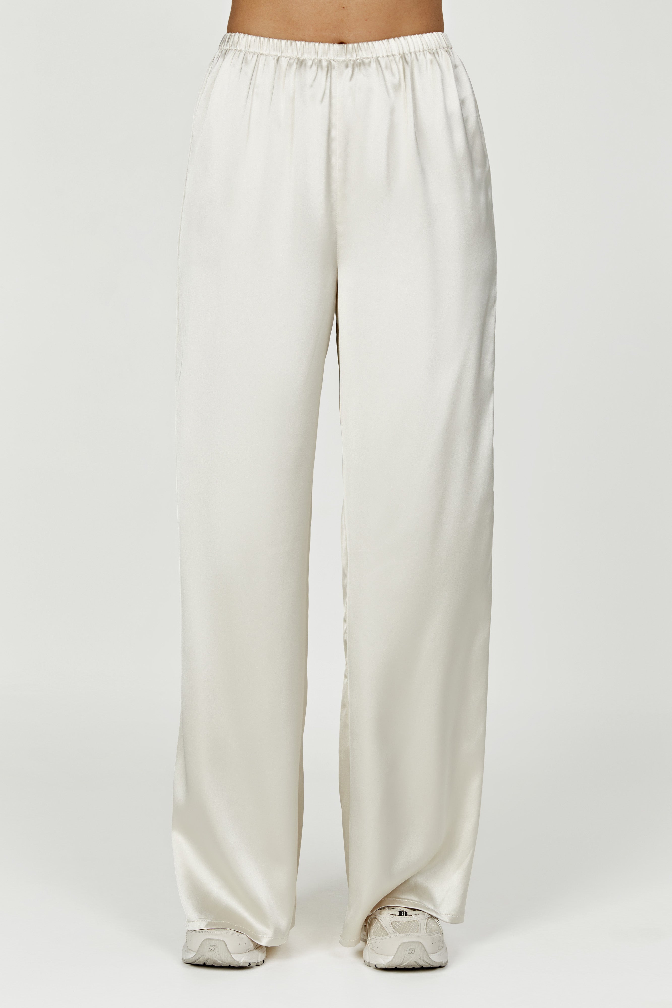 Marciela Satin Straight Leg Pant - Ivory