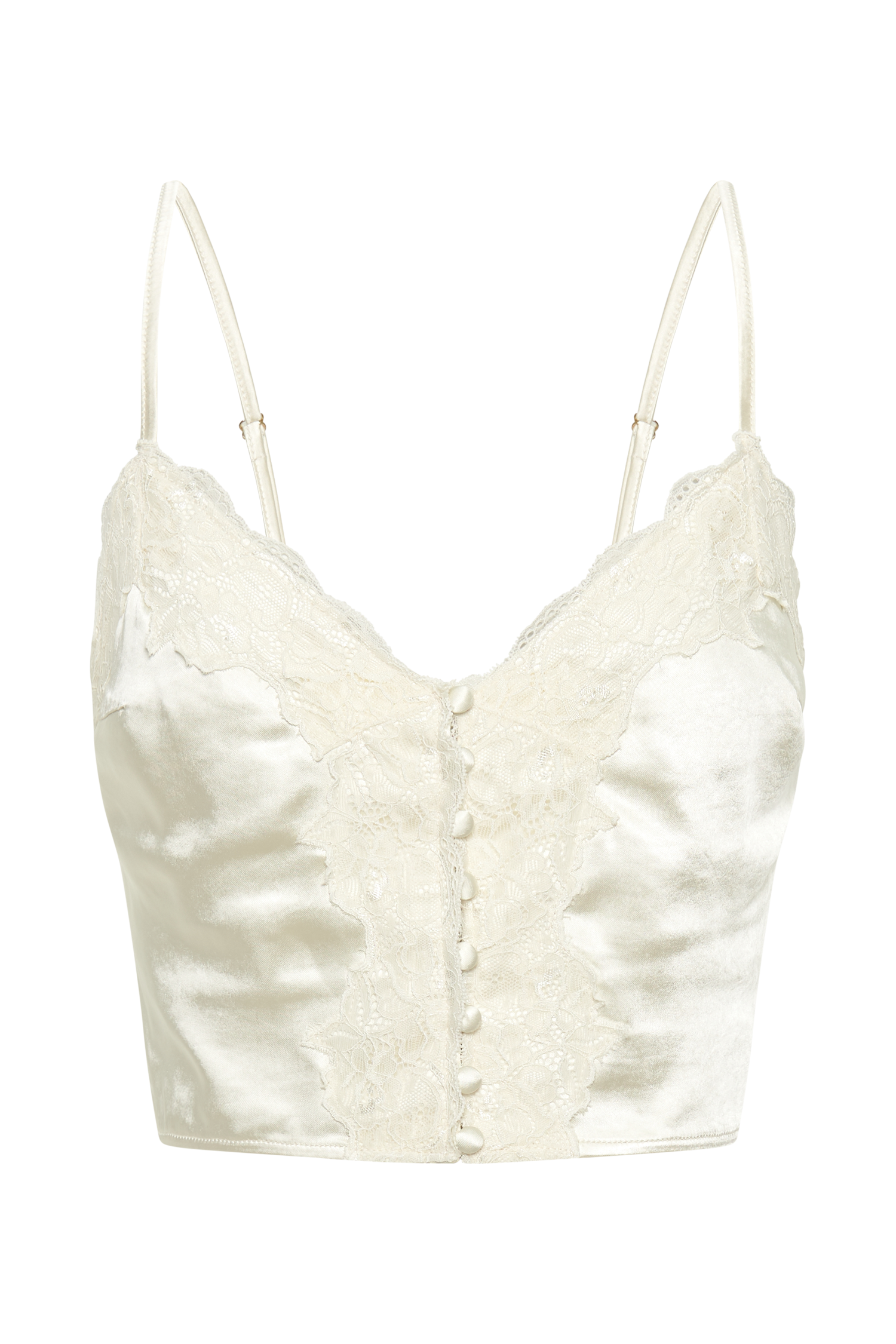 Bailey Lace Satin Cami Top - Ivory