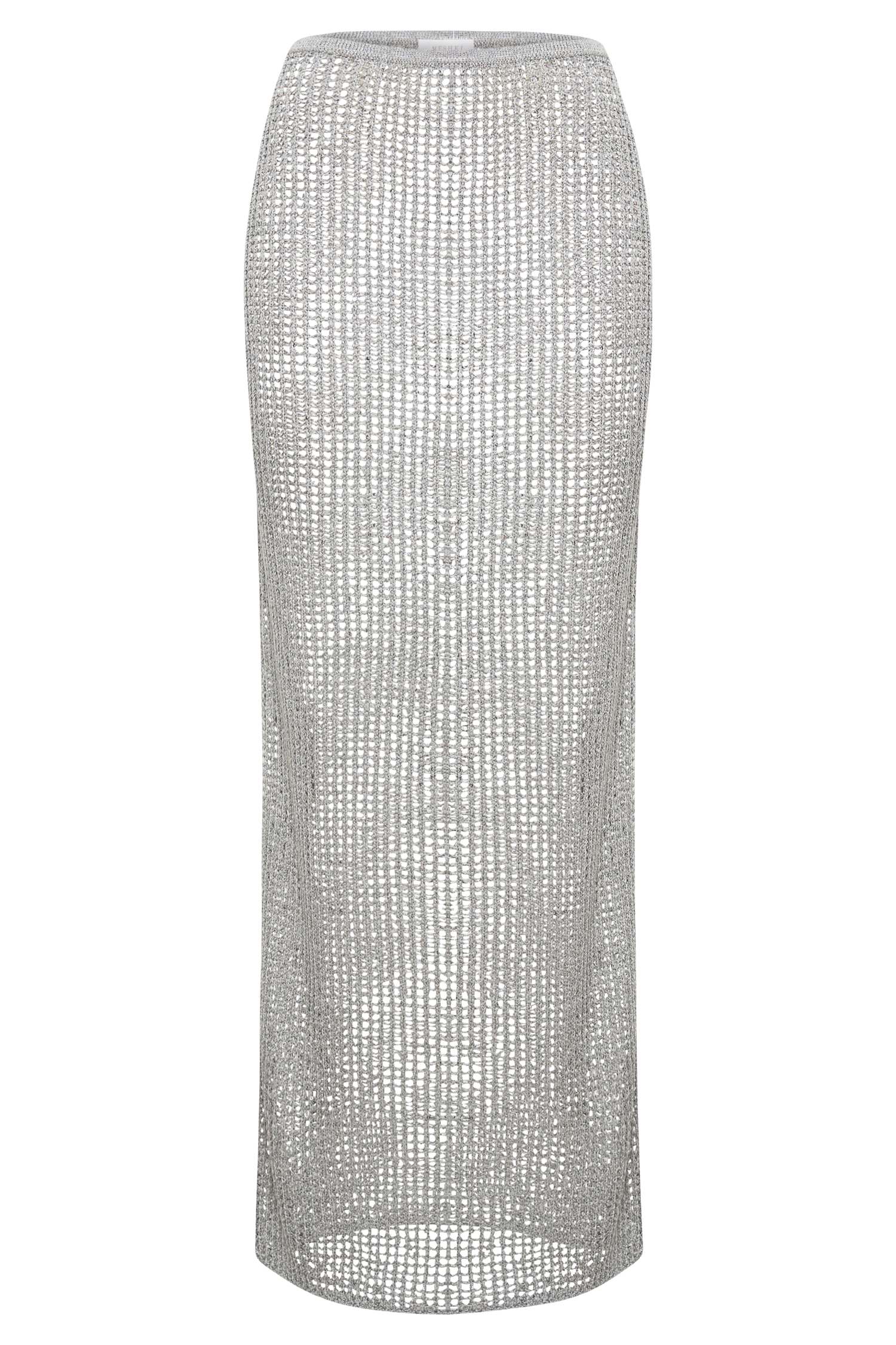 Christa Sequin Crochet Maxi Skirt - Silver