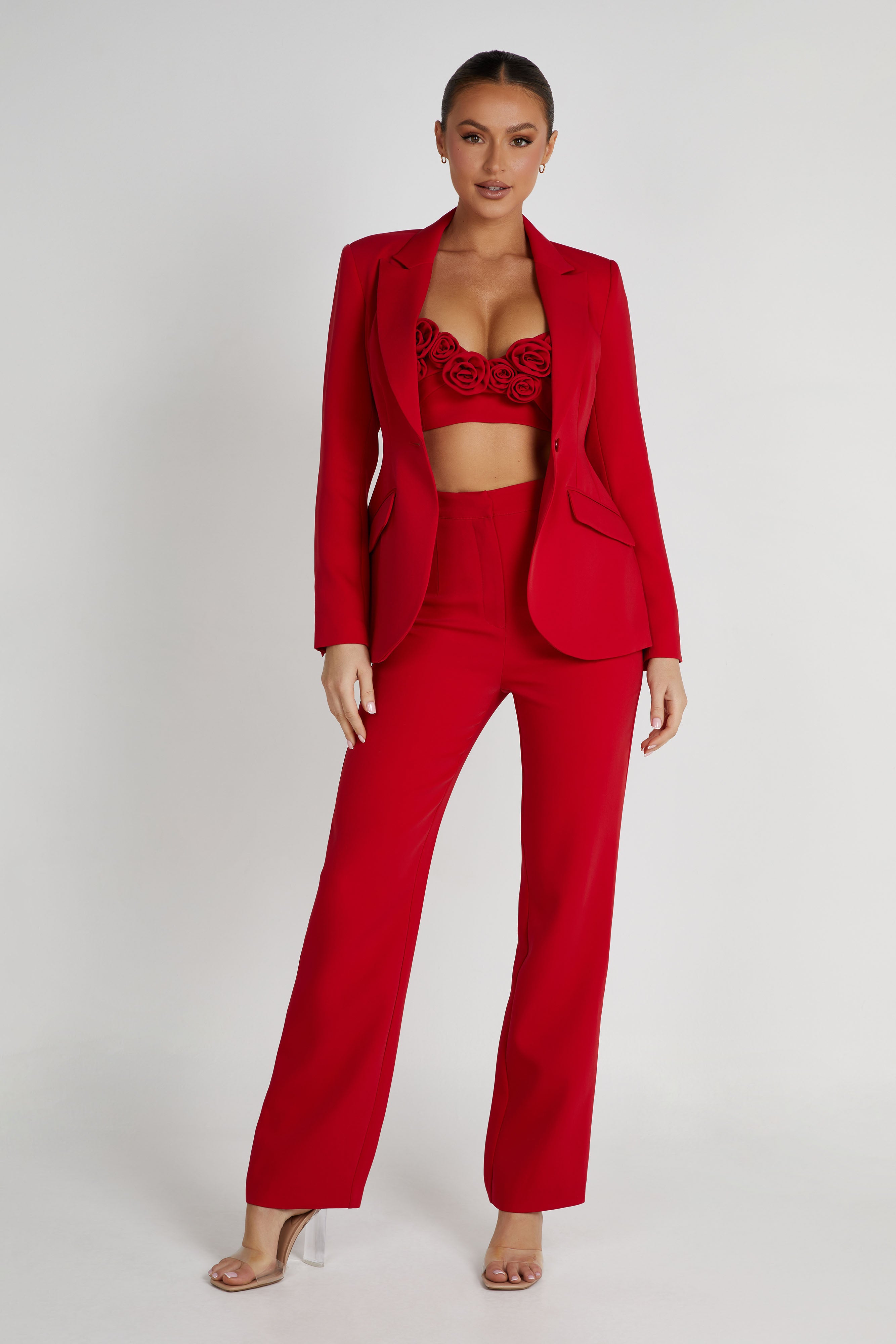 Paloma Rose Crop Top - Red