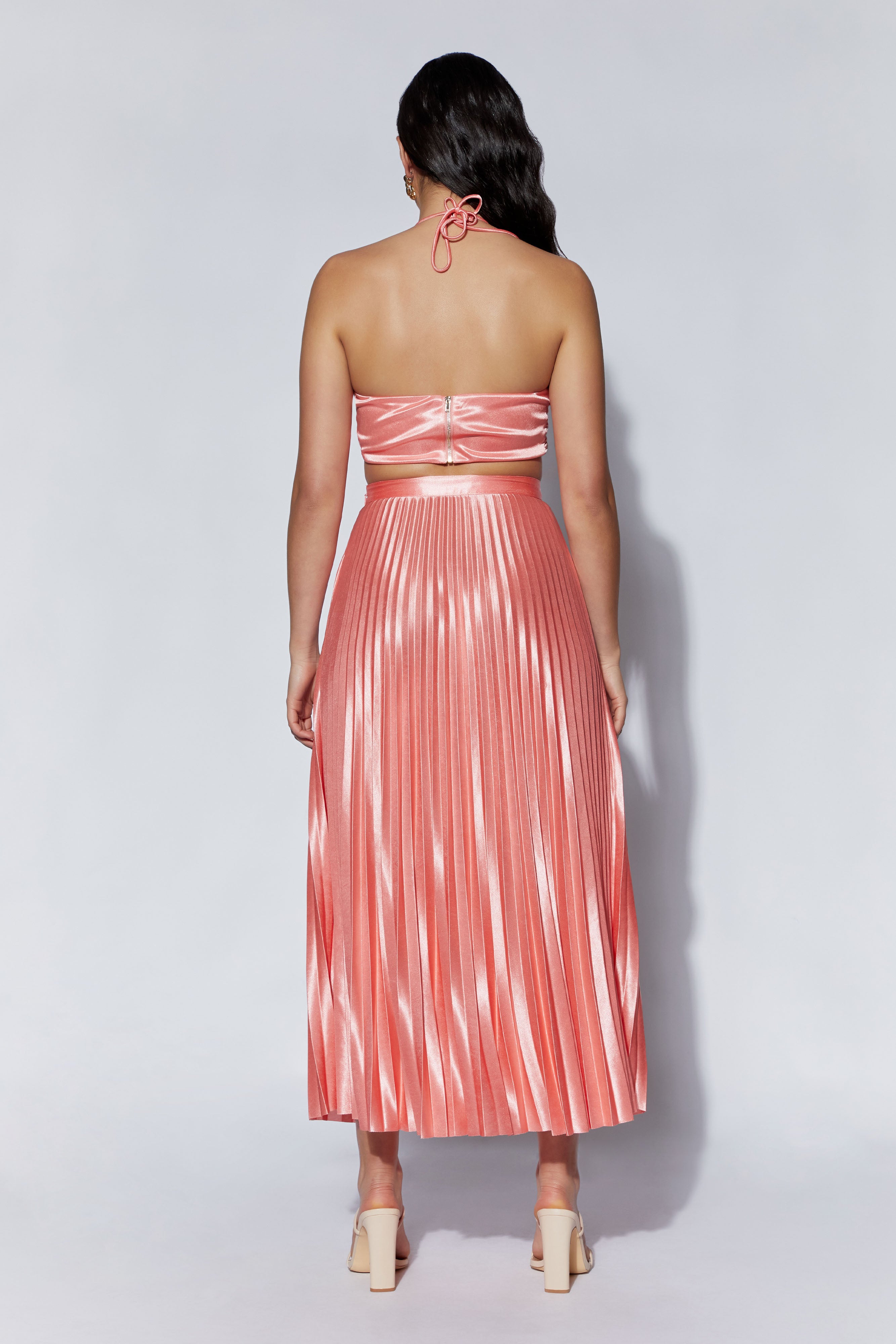 Shirin Pleated Halter Top - Rosewater