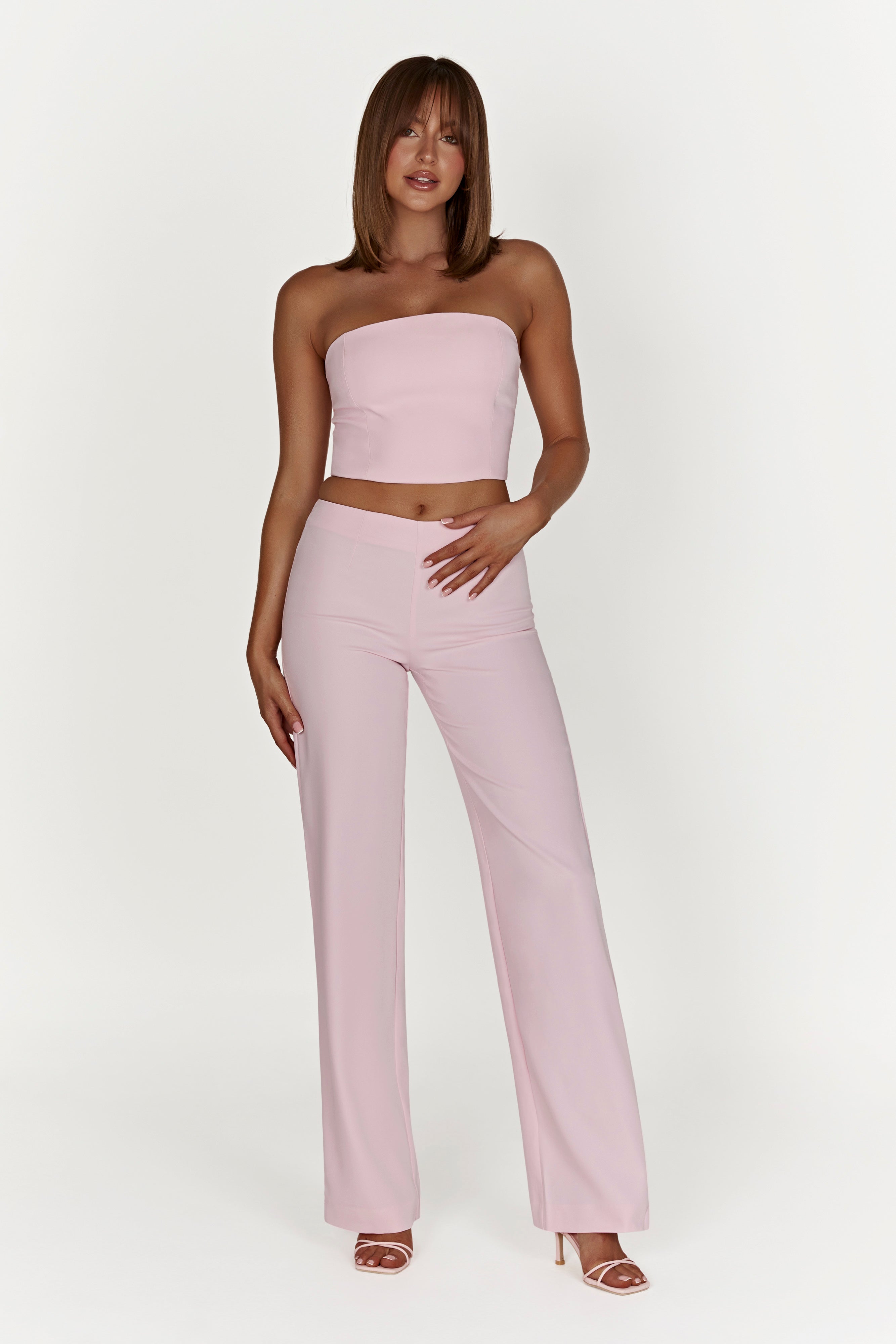 Laurie Low Rise Suiting Pant - Blush Pink