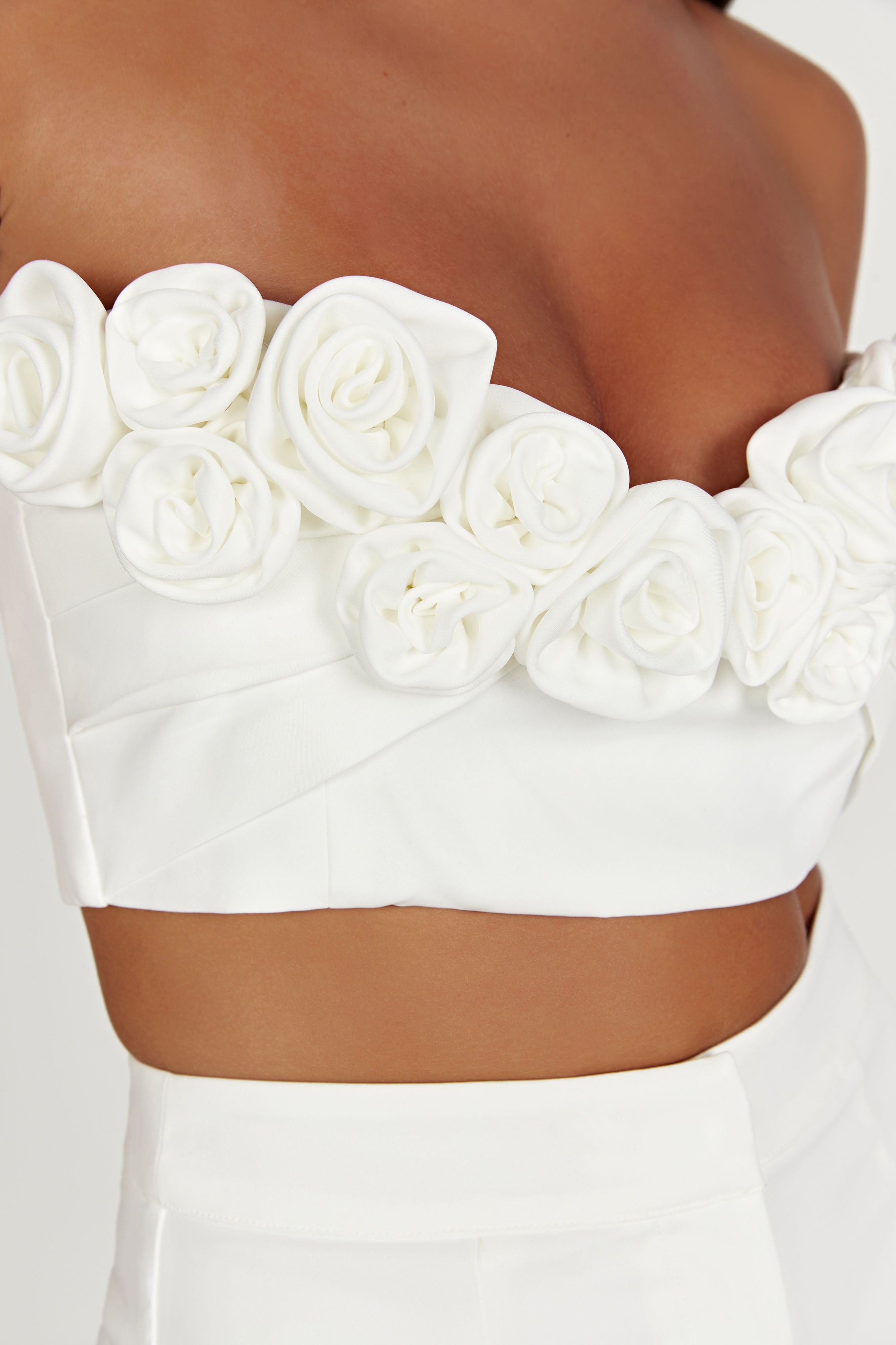 Paloma Rose Crop Top - White