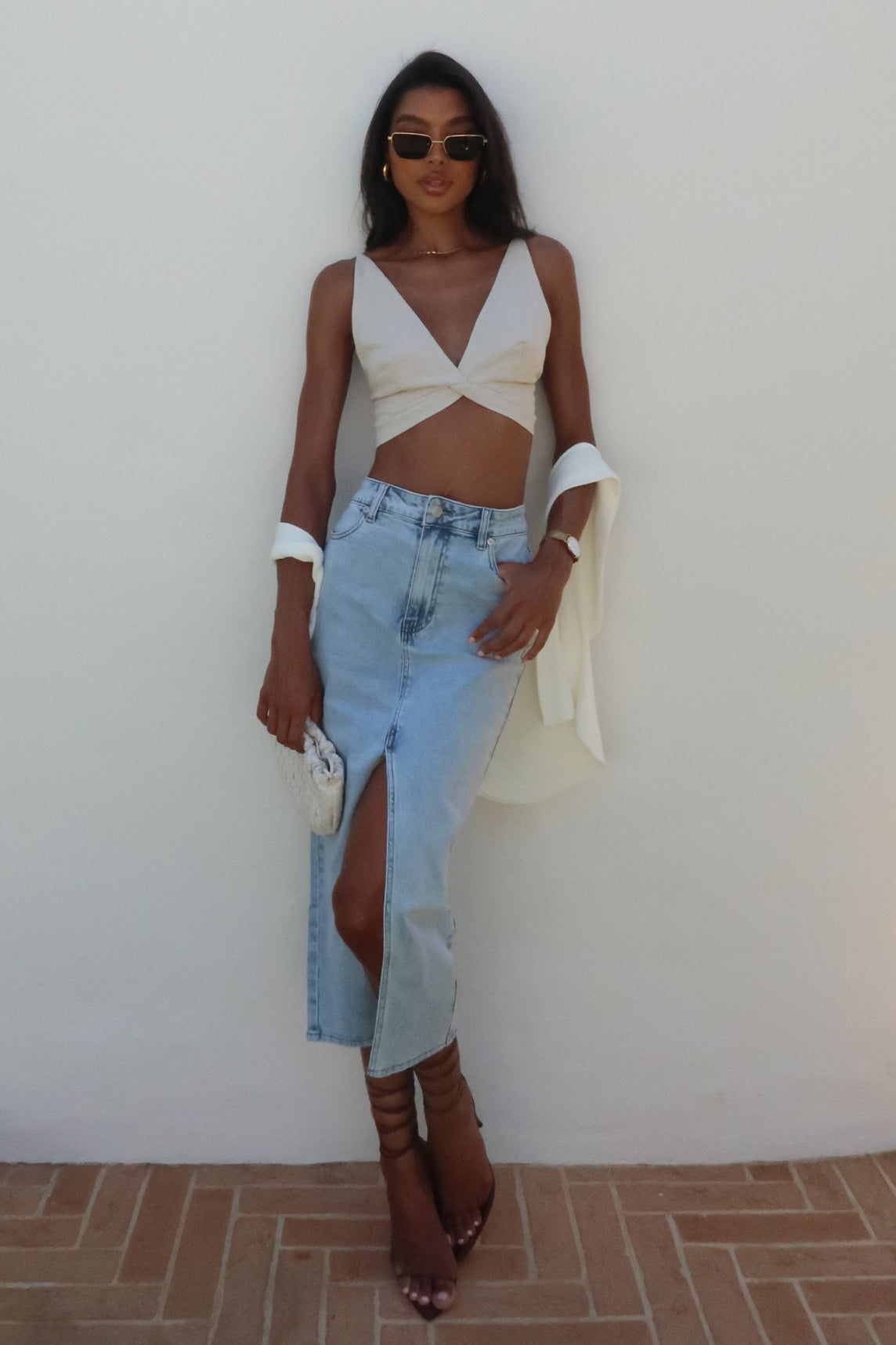 Kaesha Twist Linen Top - Natural