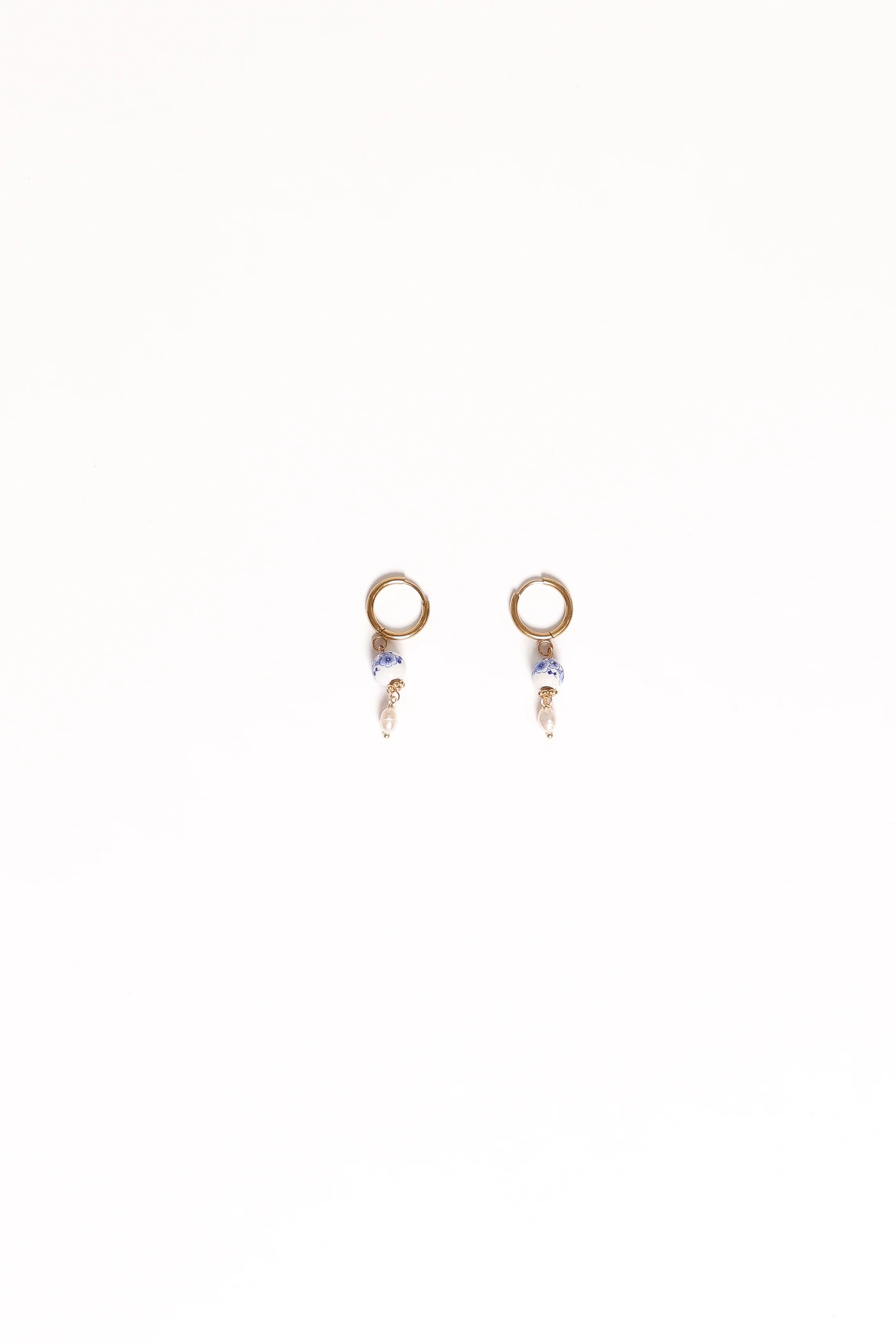 Bree Earrings - Blue/Pearl