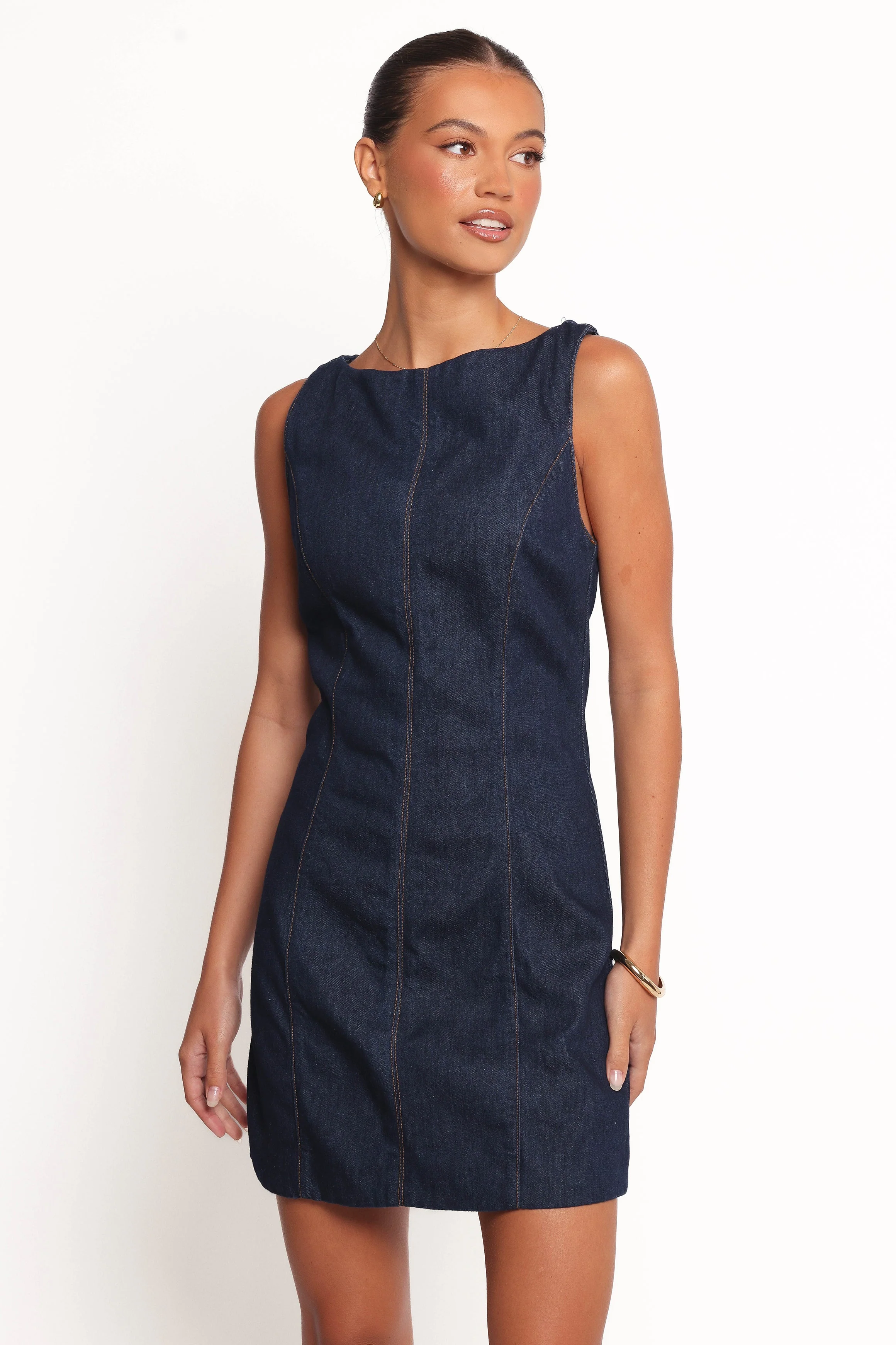 Calyx Mini Dress - Dark Denim
