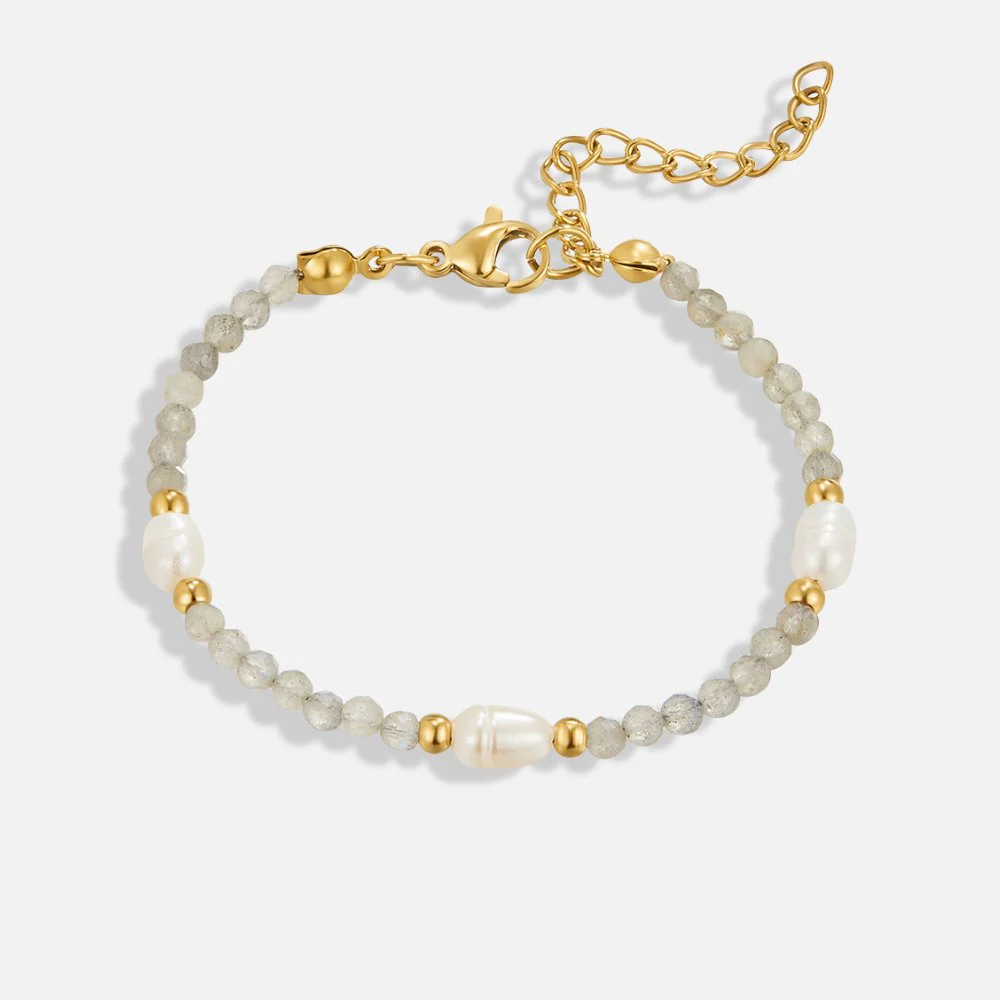 Moonstone & Pearl Bead Bracelet