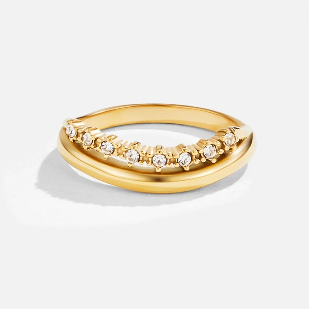 Marissa White Crystal Layered Ring