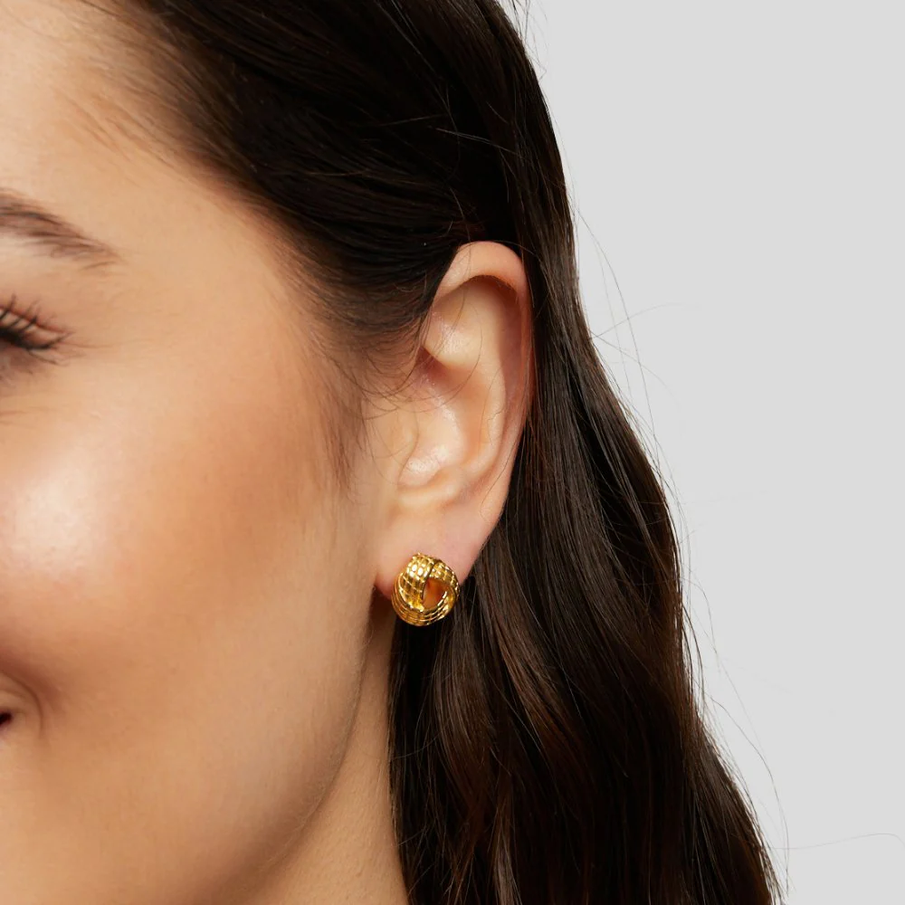 Knotted Twist Gold Earrings