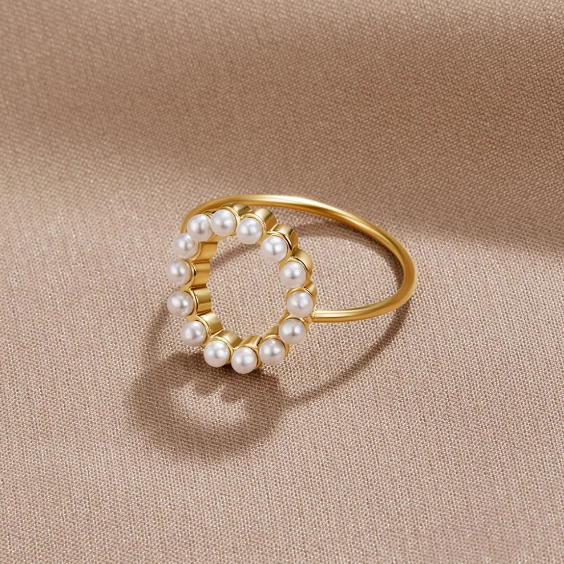 Sabrina Classic Round Pearl Ring