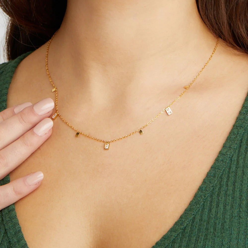 Lena Rectangle Crystal Necklace